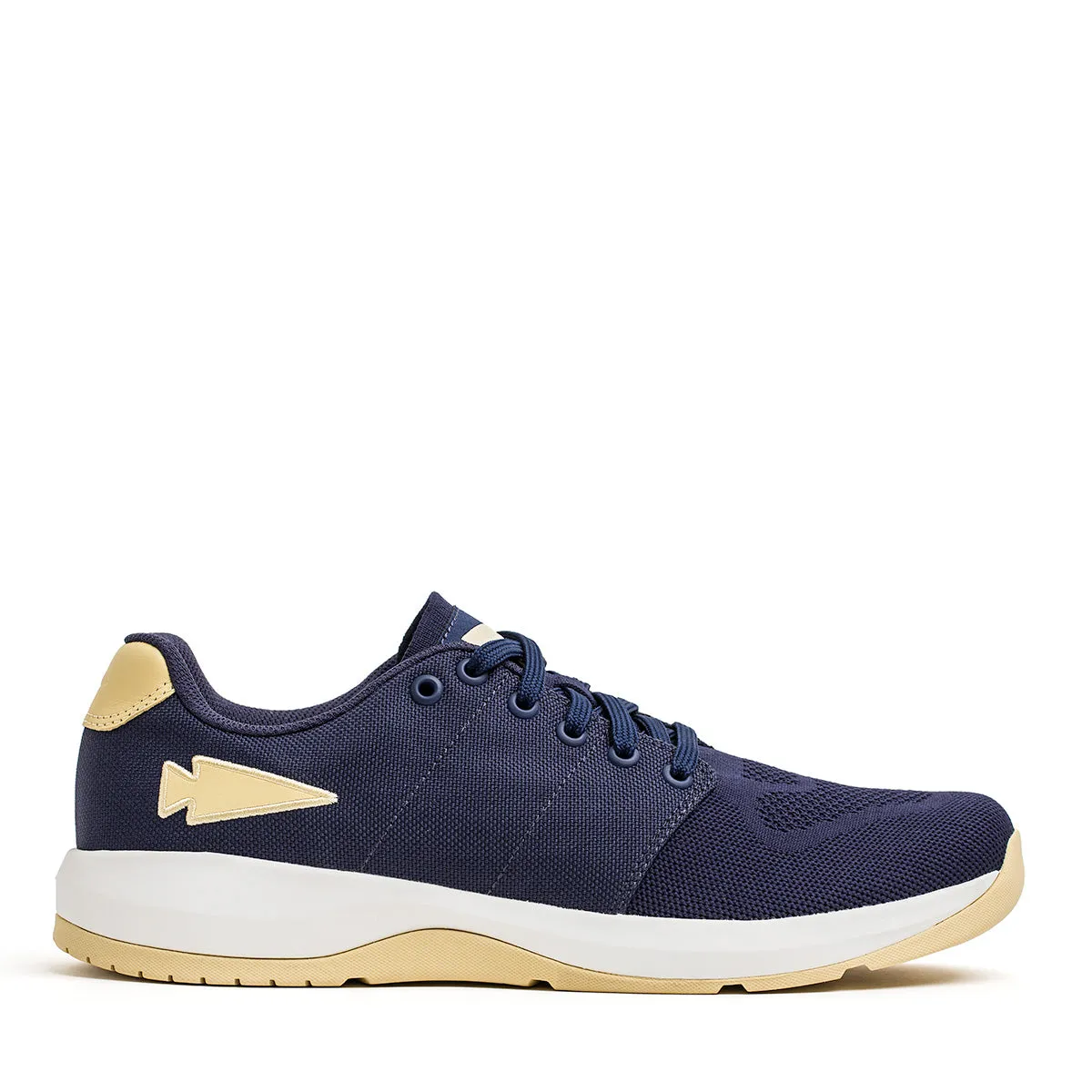 Men’s Ballistic Trainers - Navy + White + Gold W/ Gold Reflective Spearhead