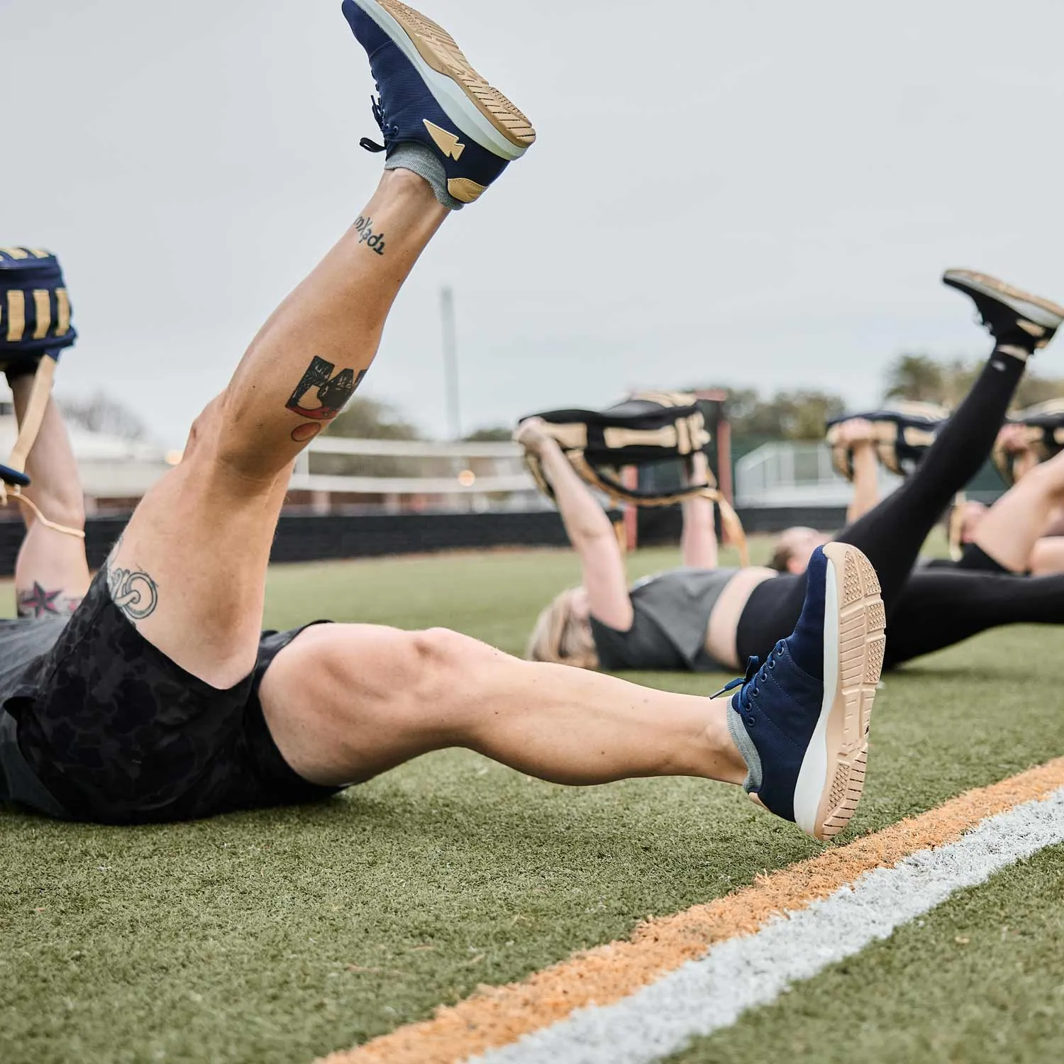 Men’s Ballistic Trainers - Navy + White + Gold W/ Gold Reflective Spearhead