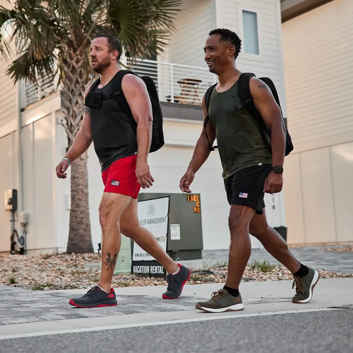 Men's Ballistic Trainers - Wolf Grey + High Risk Red W / Red Reflective Spearhead