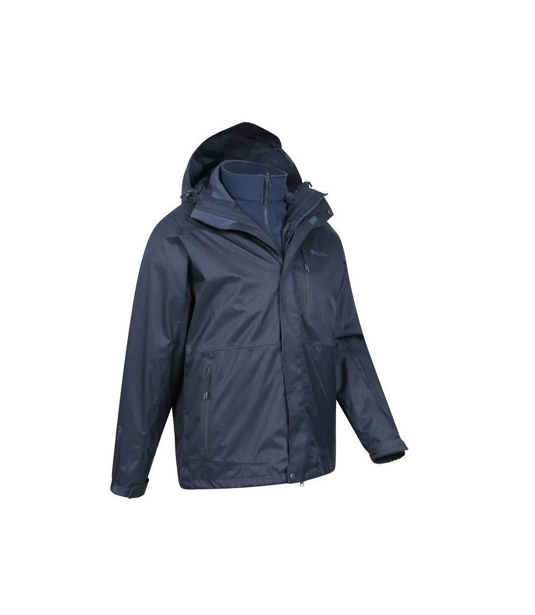 Mens bracken melange 3 in 1 jacket blue Mountain Warehouse