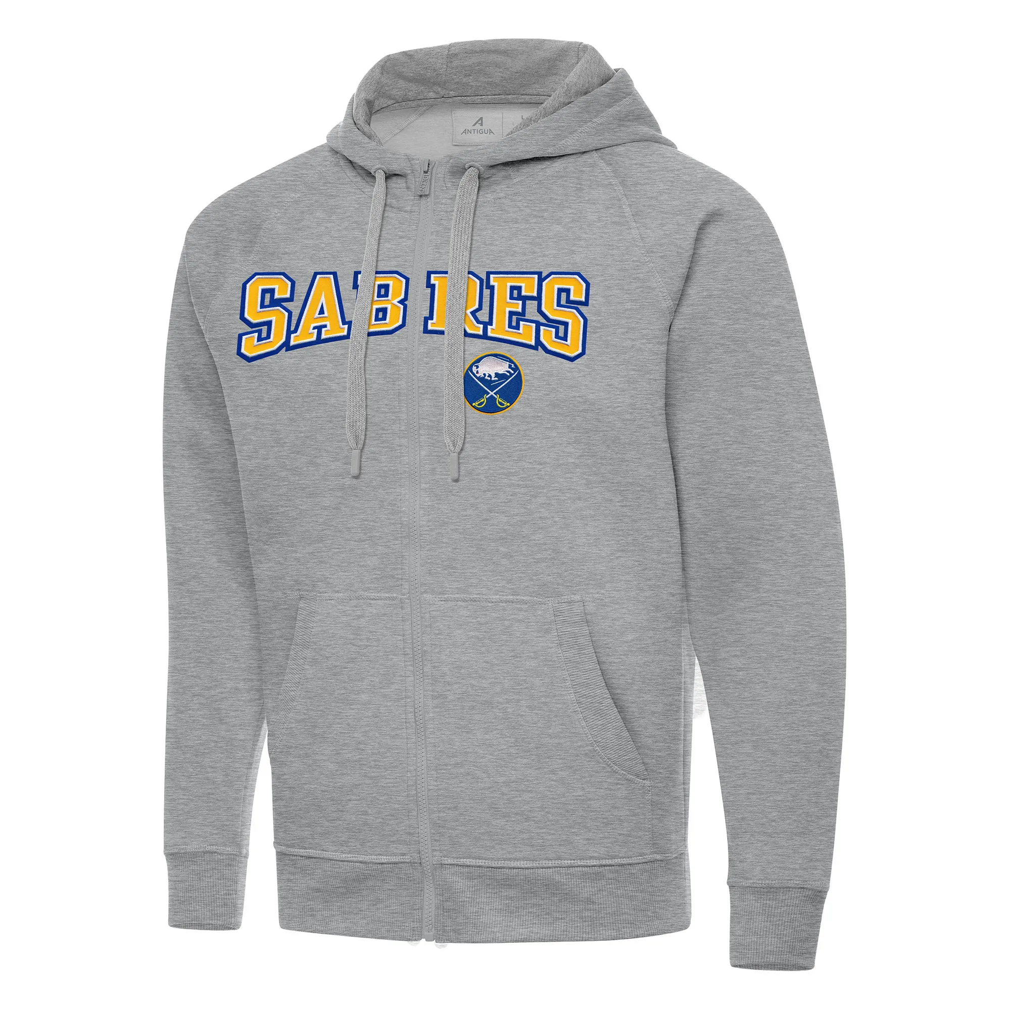 Men's Buffalo Sabres Antigua Heather Gray Big & Tall Victory Full-Zip Hoodie