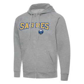 Men's Buffalo Sabres Antigua Heather Gray Big & Tall Victory Full-Zip Hoodie