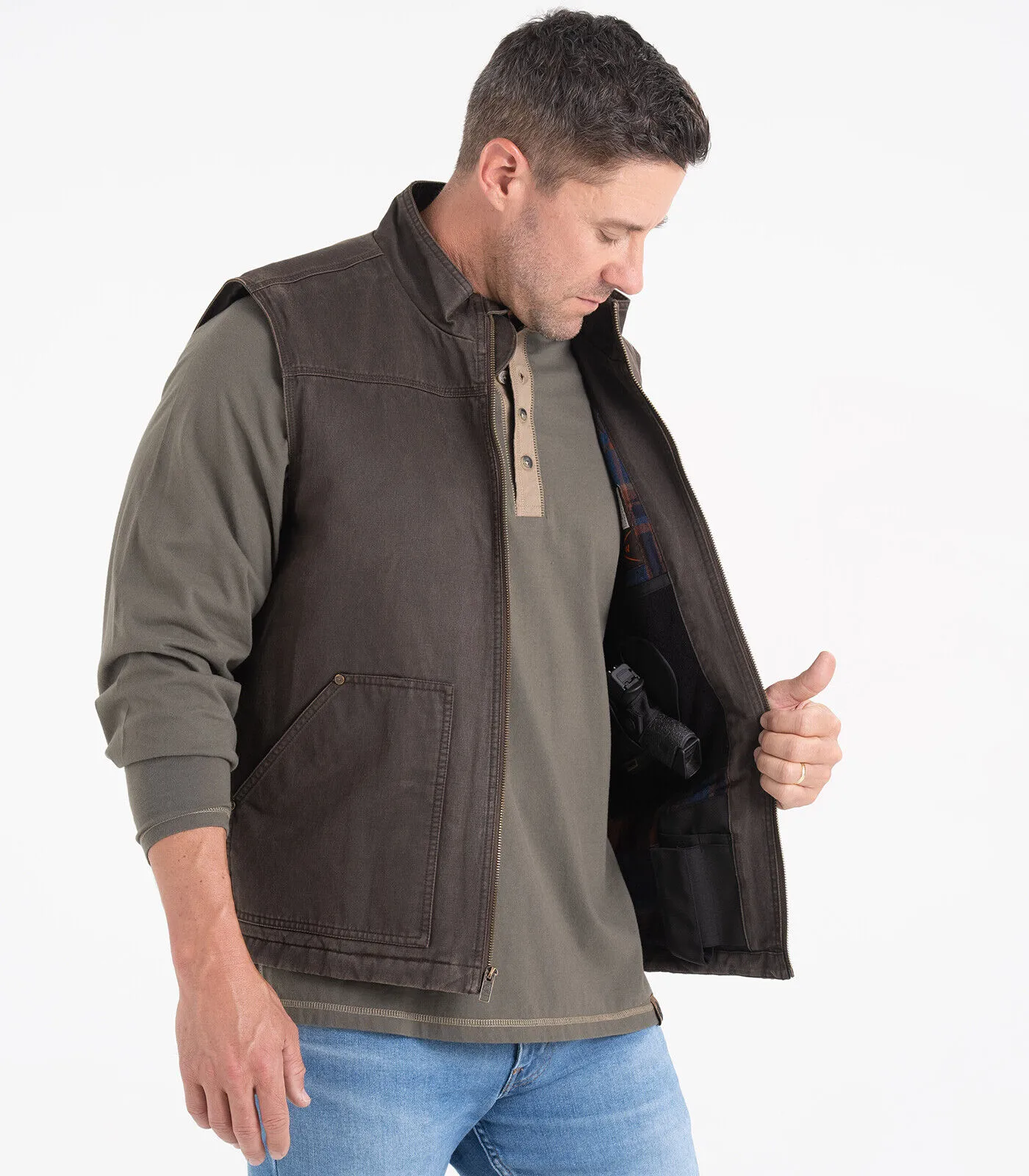 Men's Concealed Carry Journeyman Flannel Lined Vest