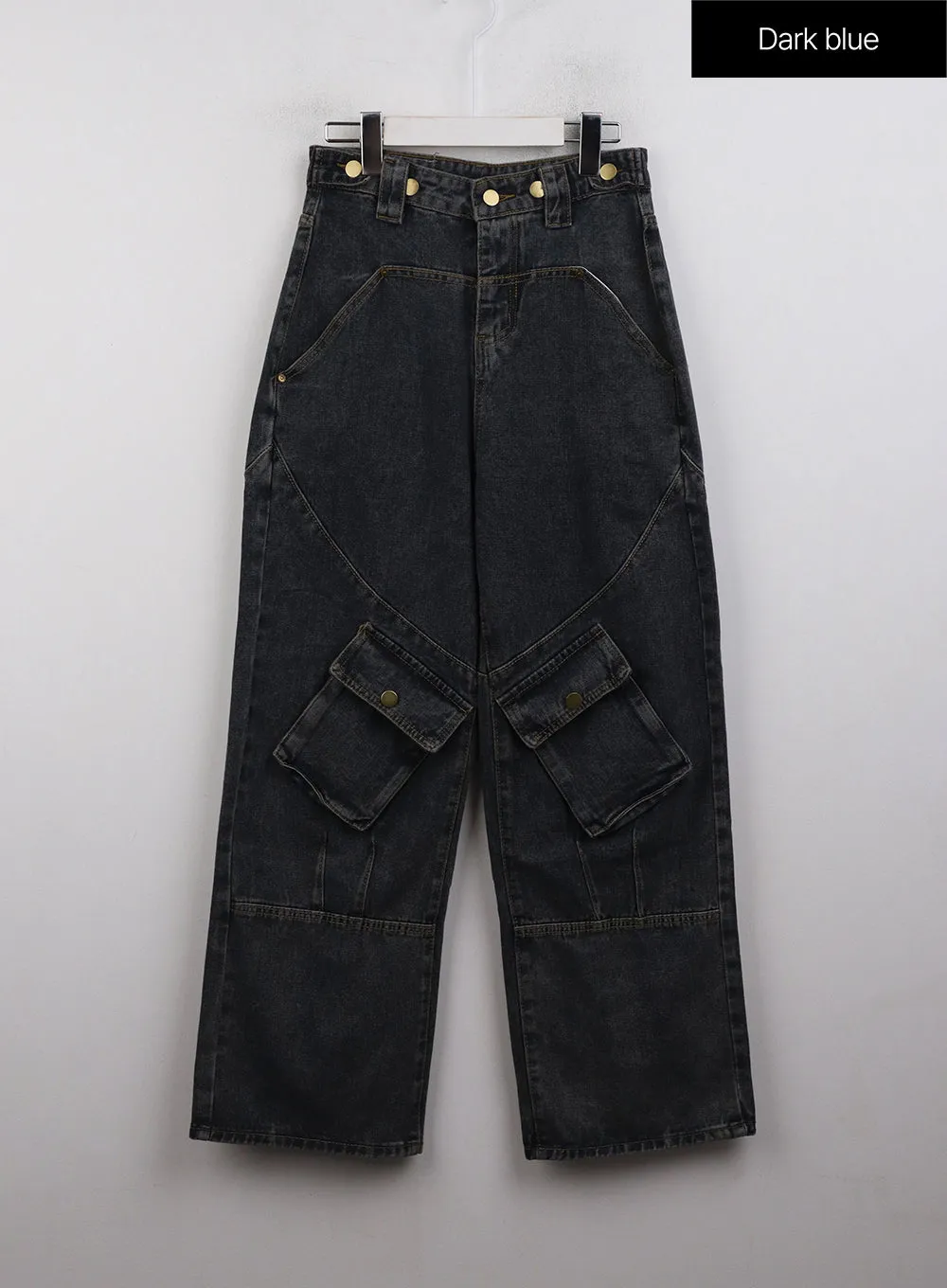 Mid Waist Cargo Jeans CJ411