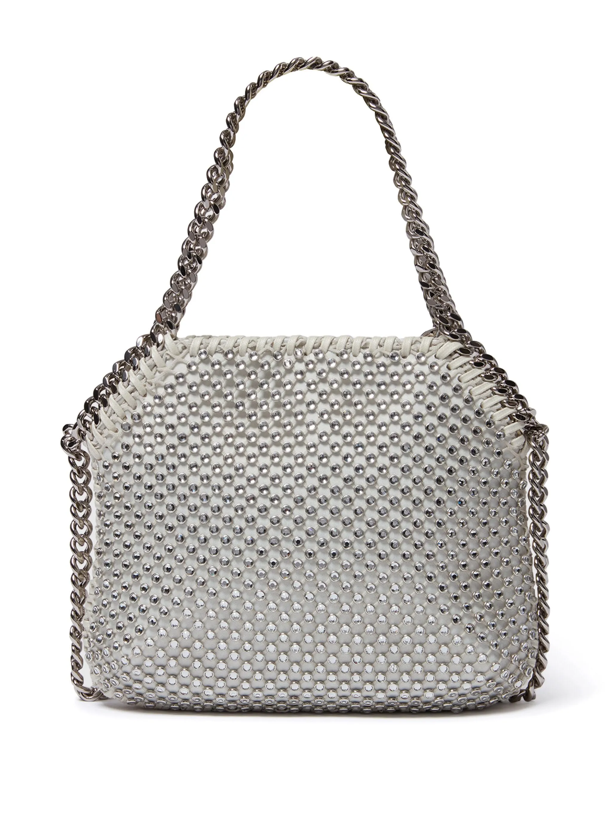 MINI SHOULDER BAG ECO CRYSTAL & MESH, oyster