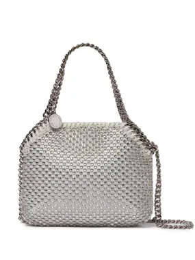 MINI SHOULDER BAG ECO CRYSTAL & MESH, oyster