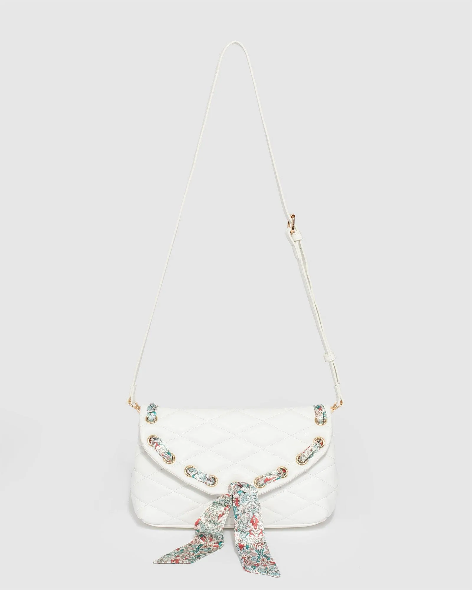 Mirka Scarf White Crossbody Bag