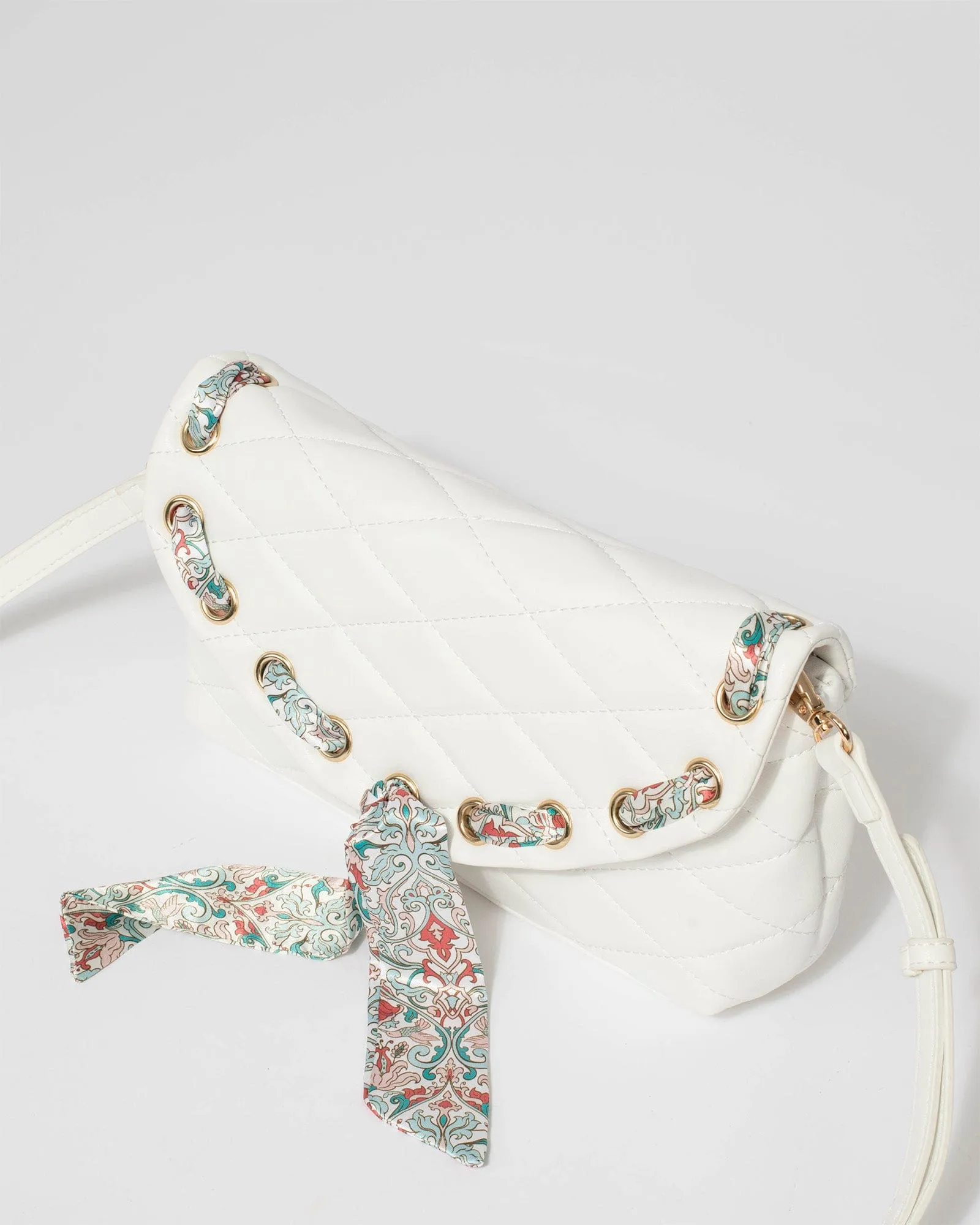 Mirka Scarf White Crossbody Bag