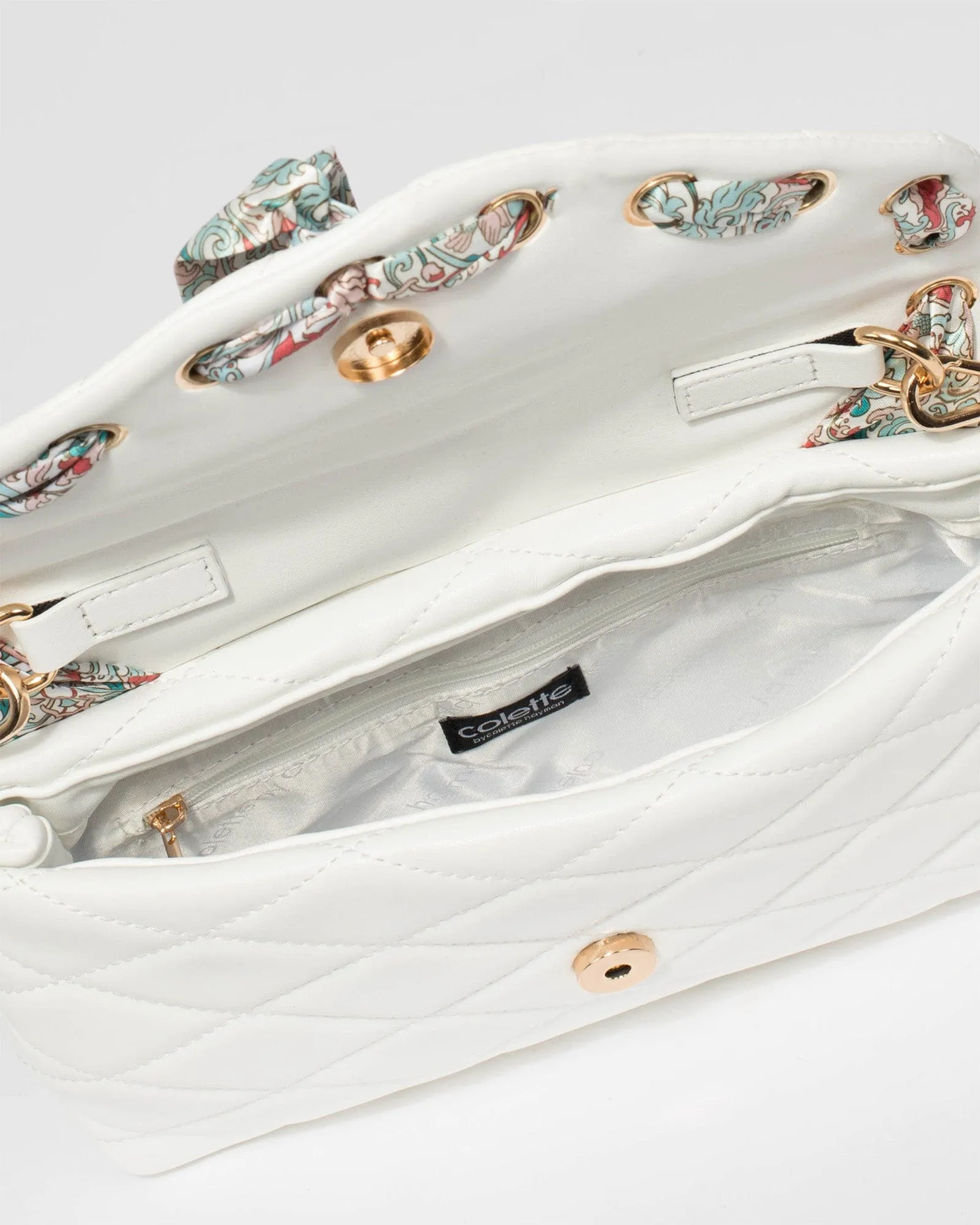 Mirka Scarf White Crossbody Bag