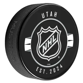 Mustang NHL Puck Utah Hockey Est. 4.18.2024 - Black