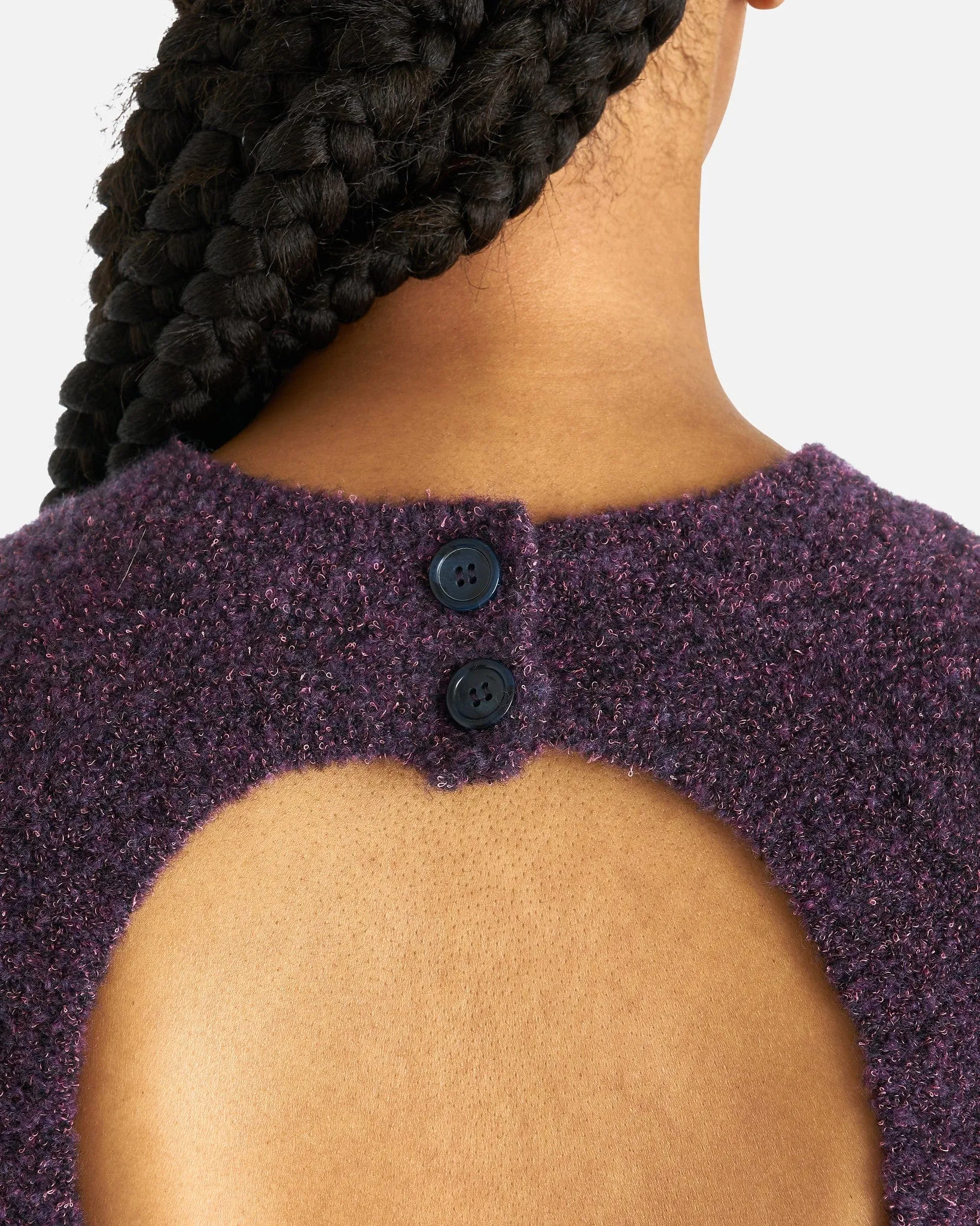 NAMACHEKO Prender Backless Vest in Aubergine Melange