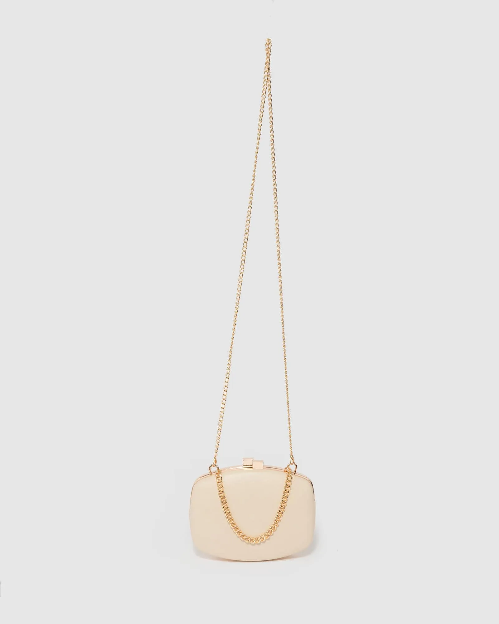 Natural Eden Chain Hardcase Clutch Bag