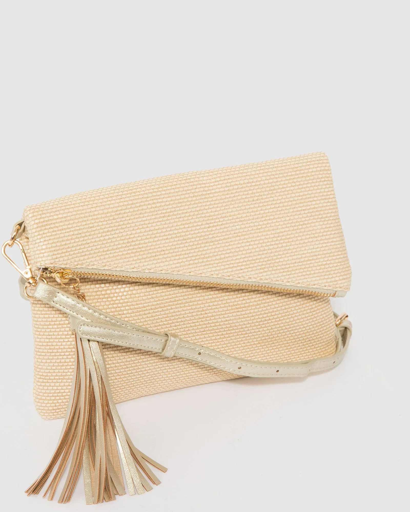 Natural Gabi Wave Clutch Bag