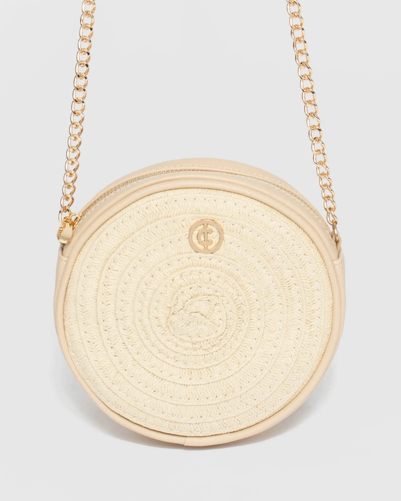 Natural Hadlea Round Crossbody Bag