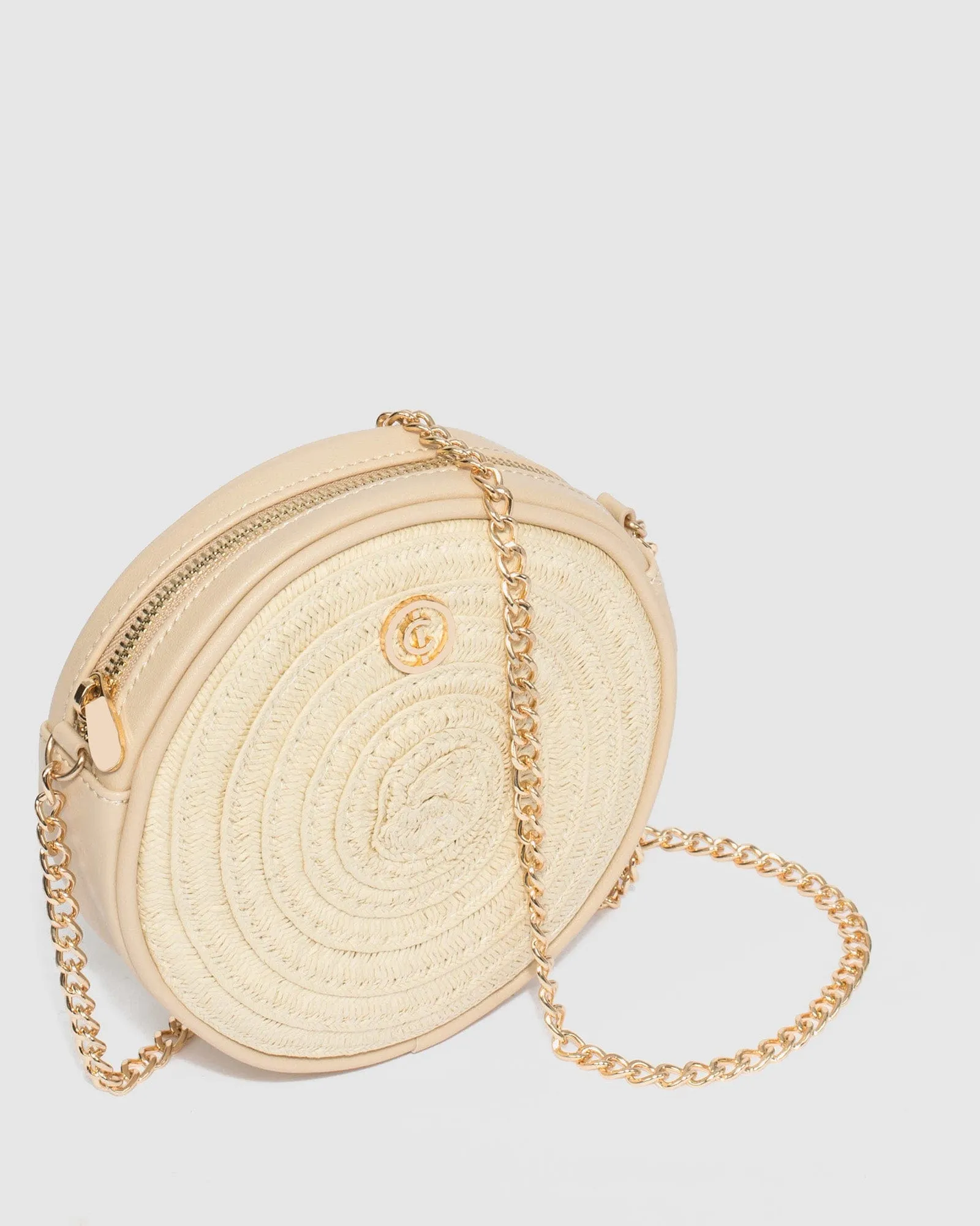 Natural Hadlea Round Crossbody Bag