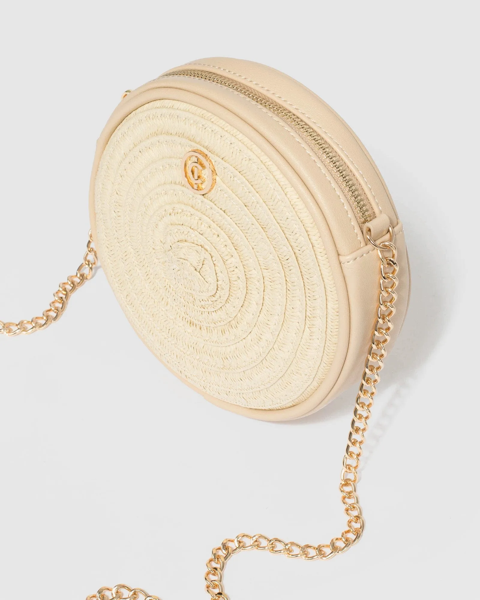 Natural Hadlea Round Crossbody Bag