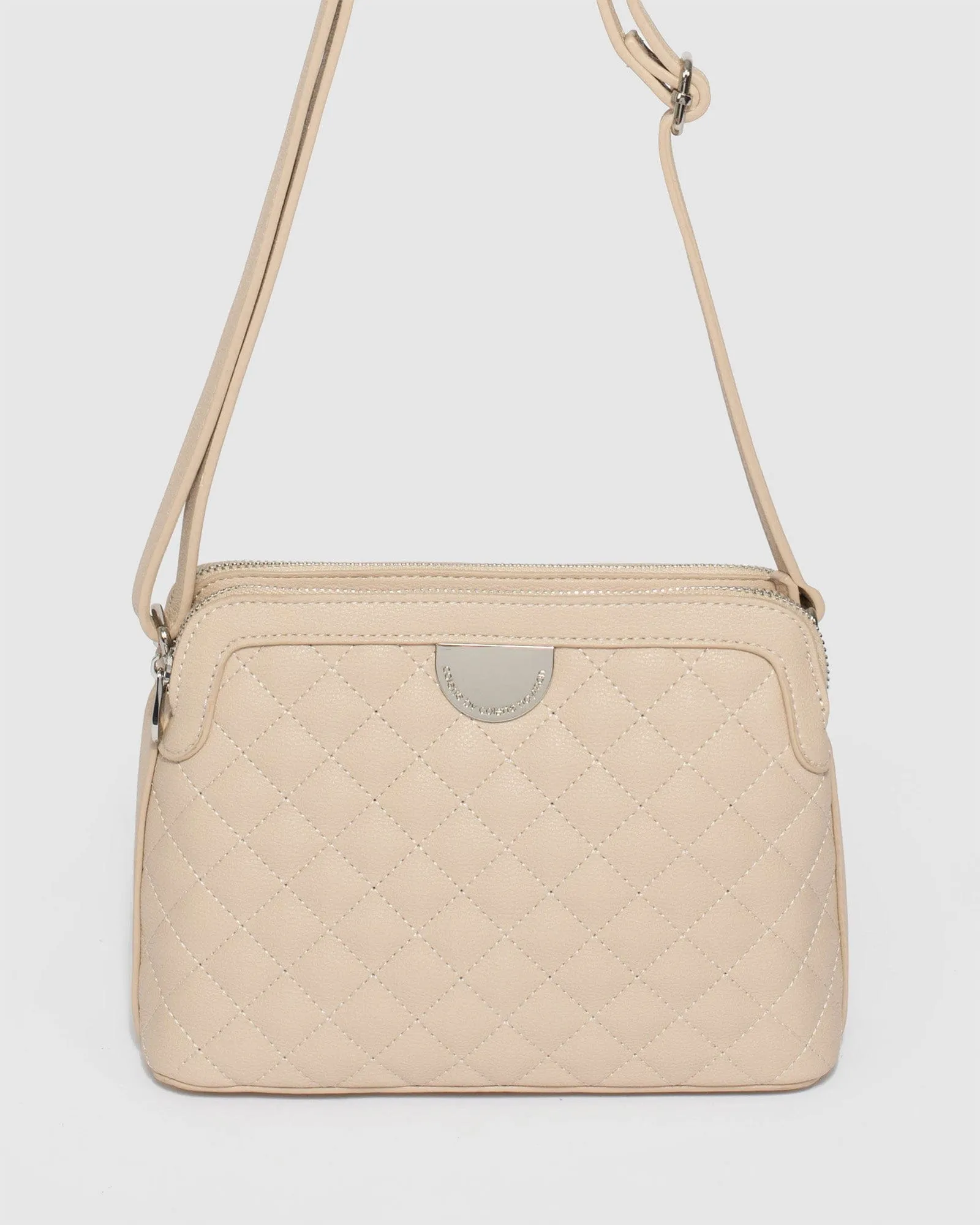 Natural Joanna Quilt Crossbody Bag