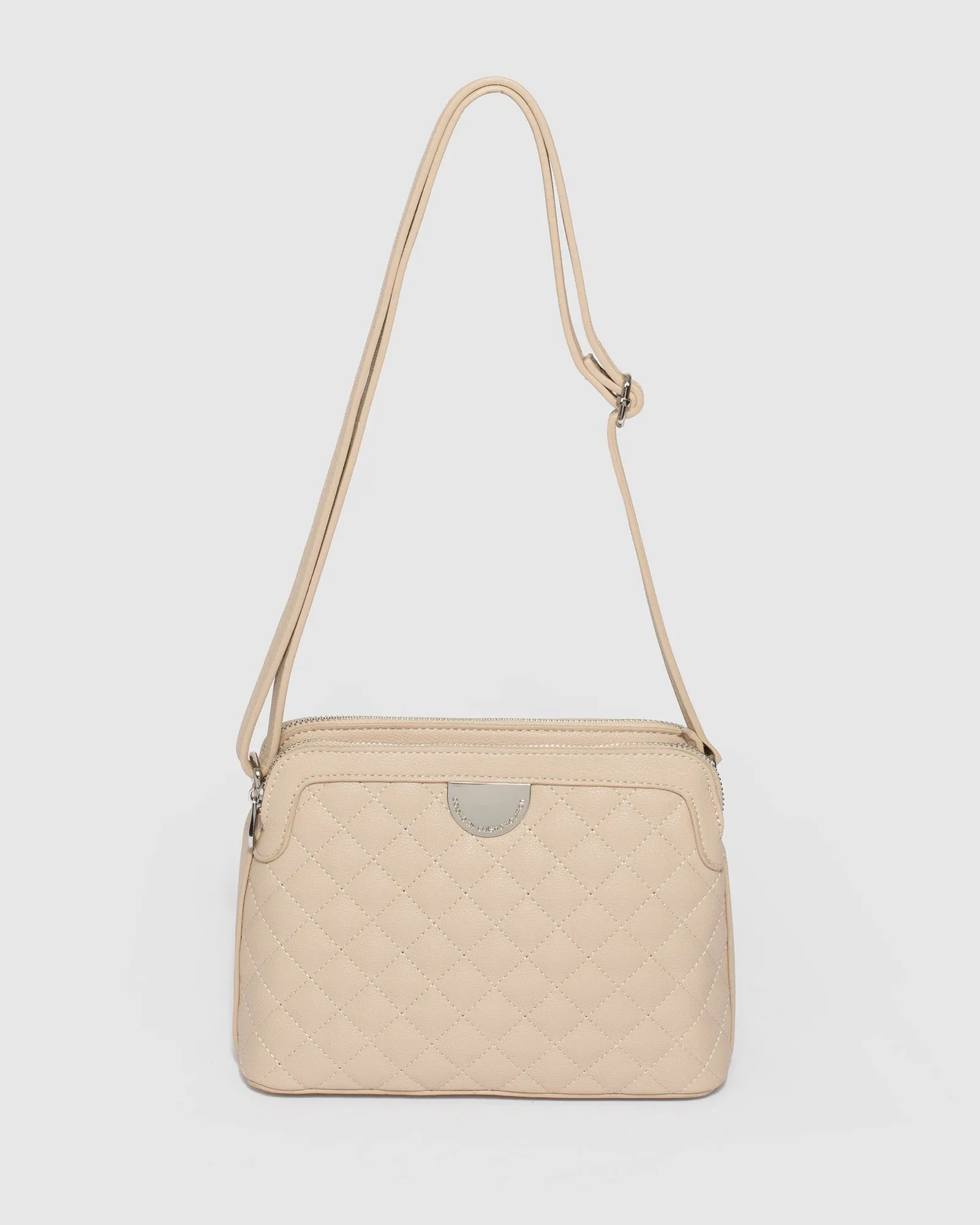 Natural Joanna Quilt Crossbody Bag