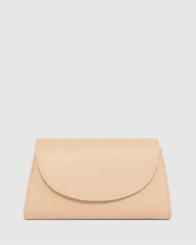 Natural Leaha Fold Over Clutch Bag