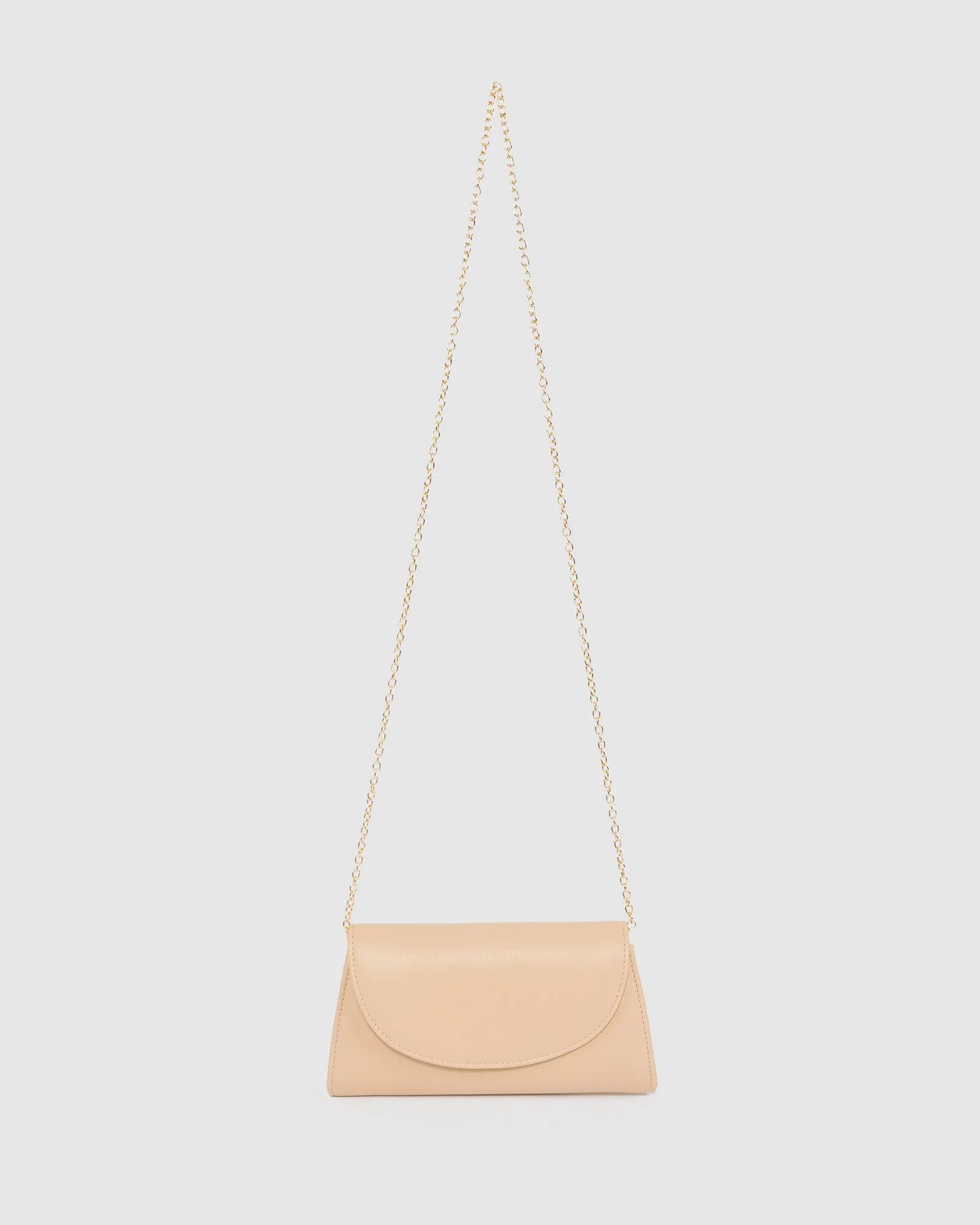 Natural Leaha Fold Over Clutch Bag