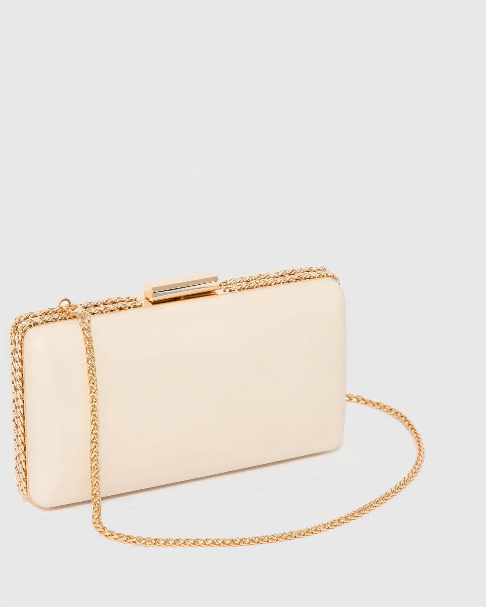 Natural Steph Chain Clutch Bag