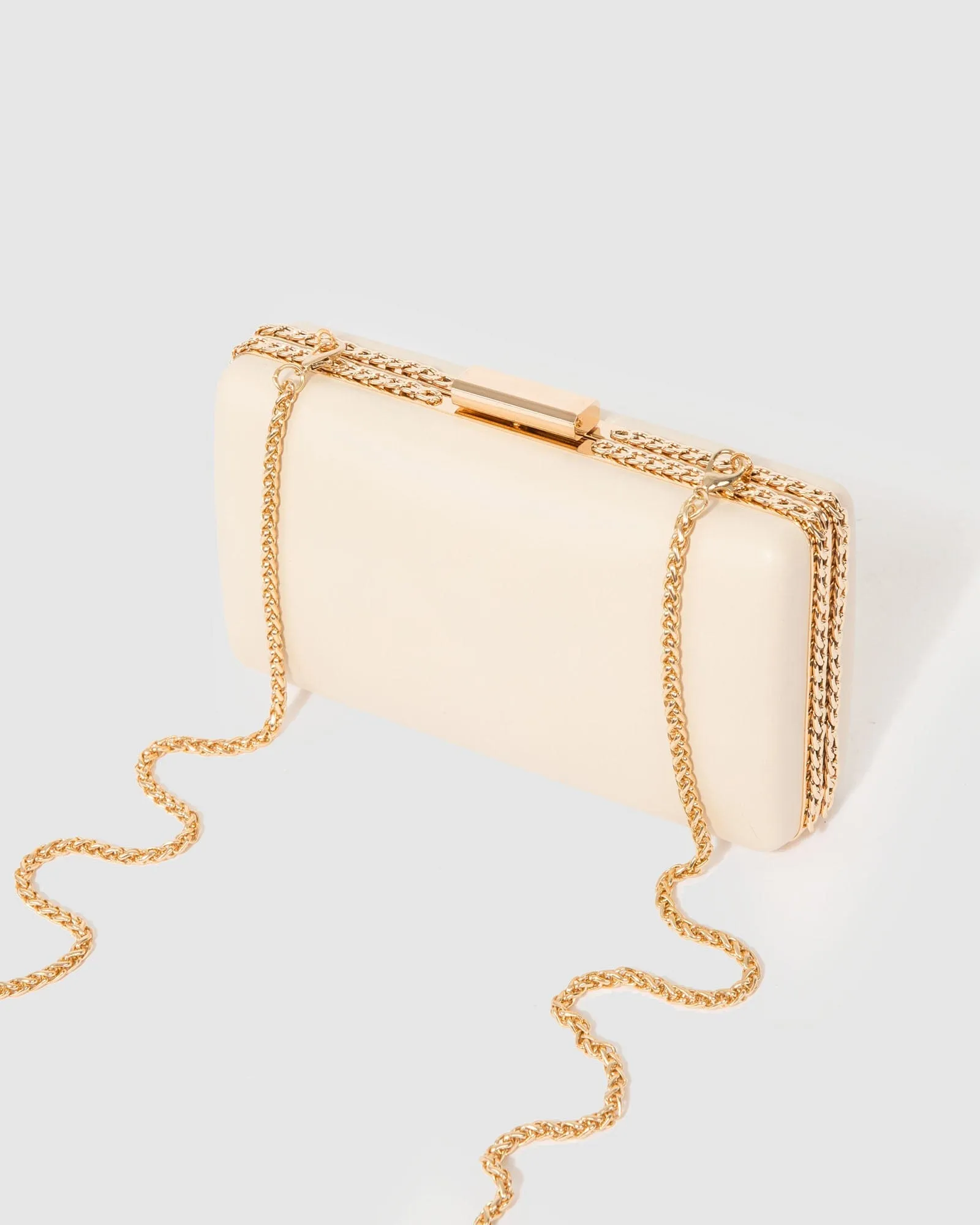 Natural Steph Chain Clutch Bag