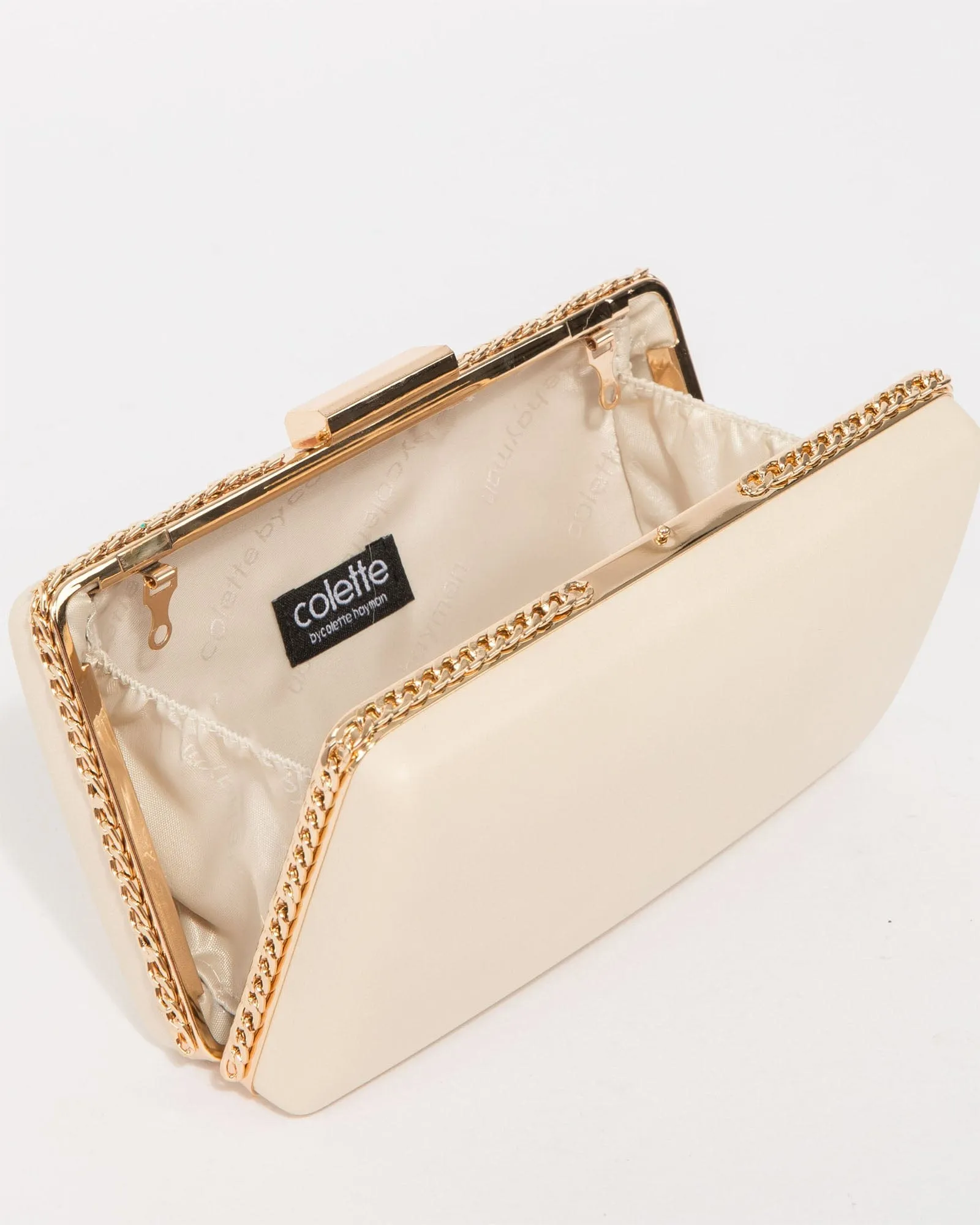 Natural Steph Chain Clutch Bag