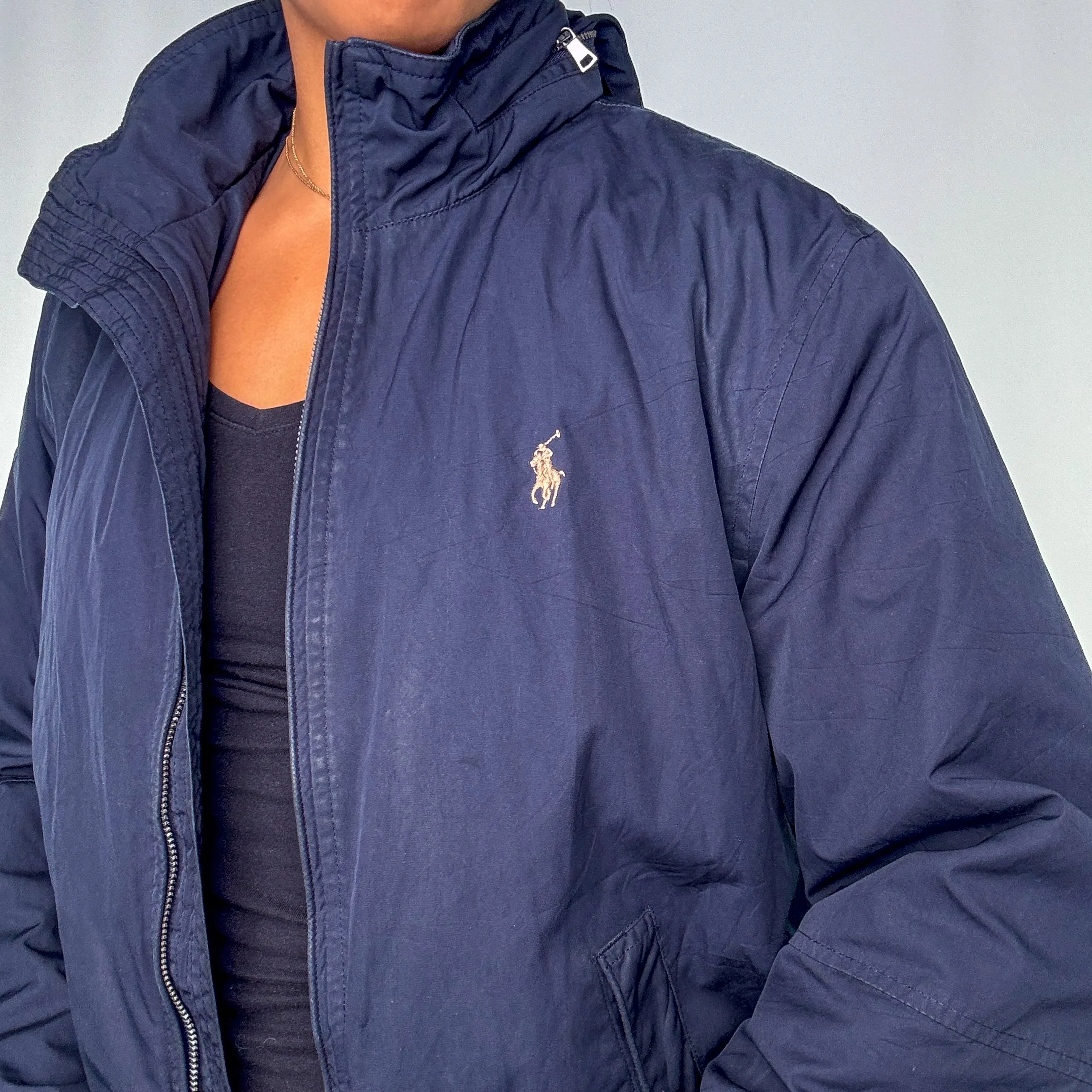 Navy Blue 90s Polo Ralph Lauren Rain Jacket (M)