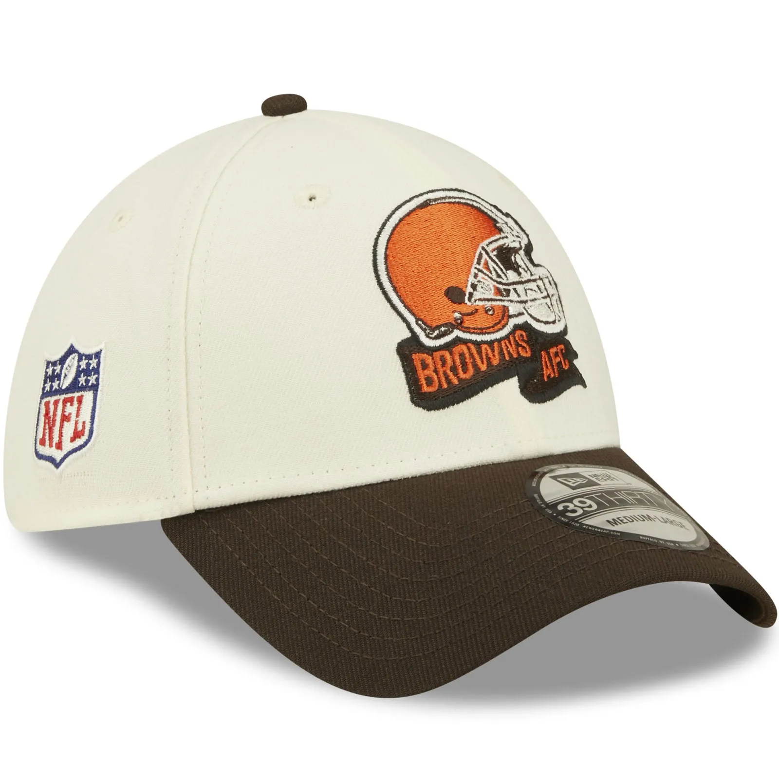 New Era Cleveland Browns NFL 39THIRTY Sideline 2022 Baseball Cap - White