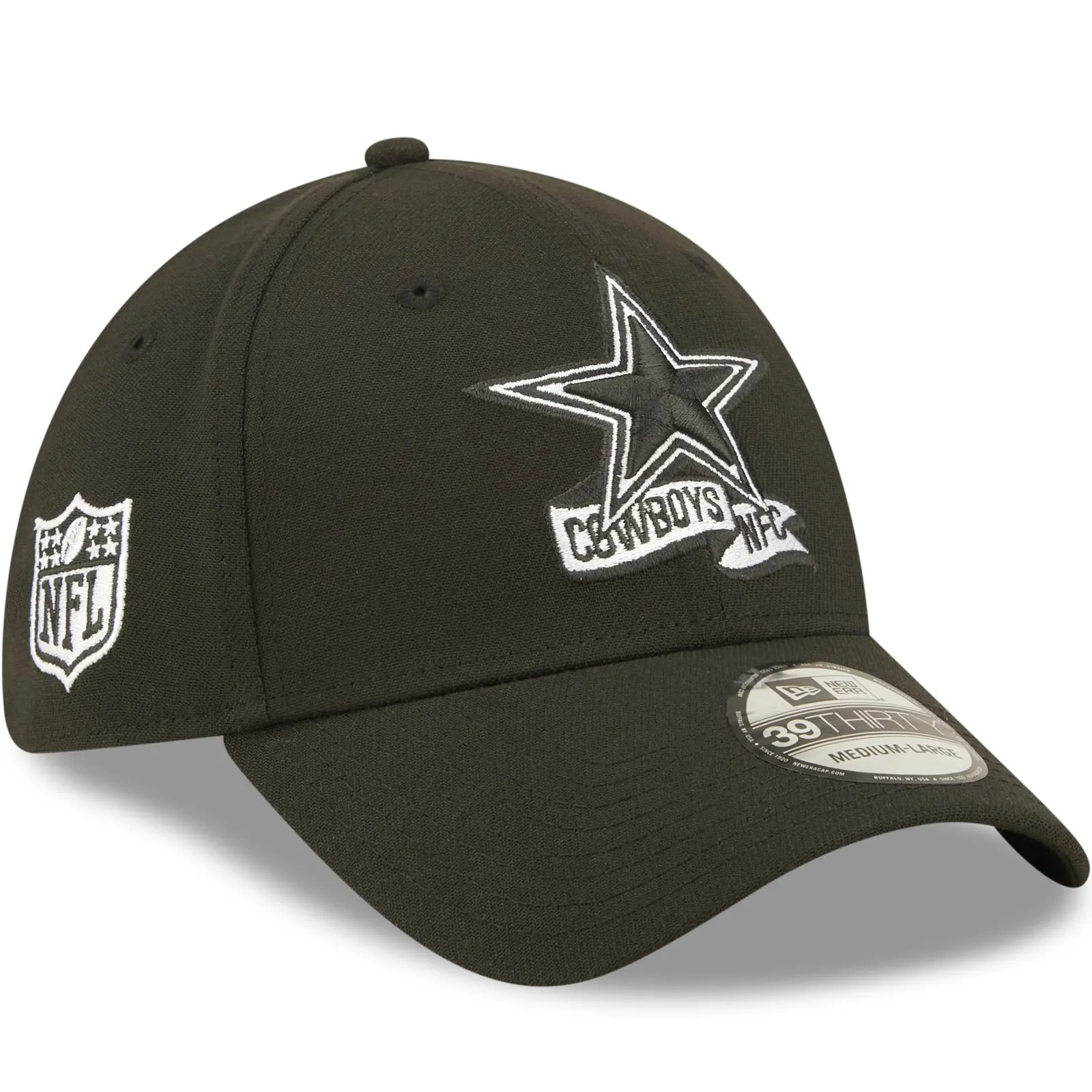 New Era Dallas Cowboys NFL 39THIRTY Sideline 2022 Baseball Cap - Black