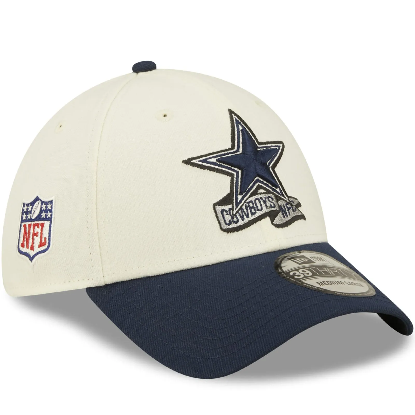 New Era Dallas Cowboys NFL 39THIRTY Sideline 2022 Baseball Cap - White