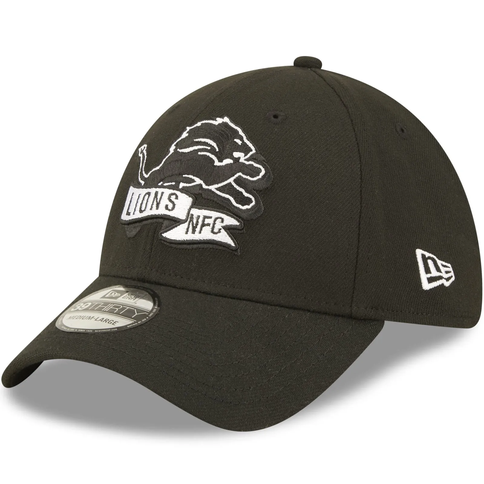 New Era Detroit Lions NFL 2022 Sideline 39THIRTY Baseball Cap - Black