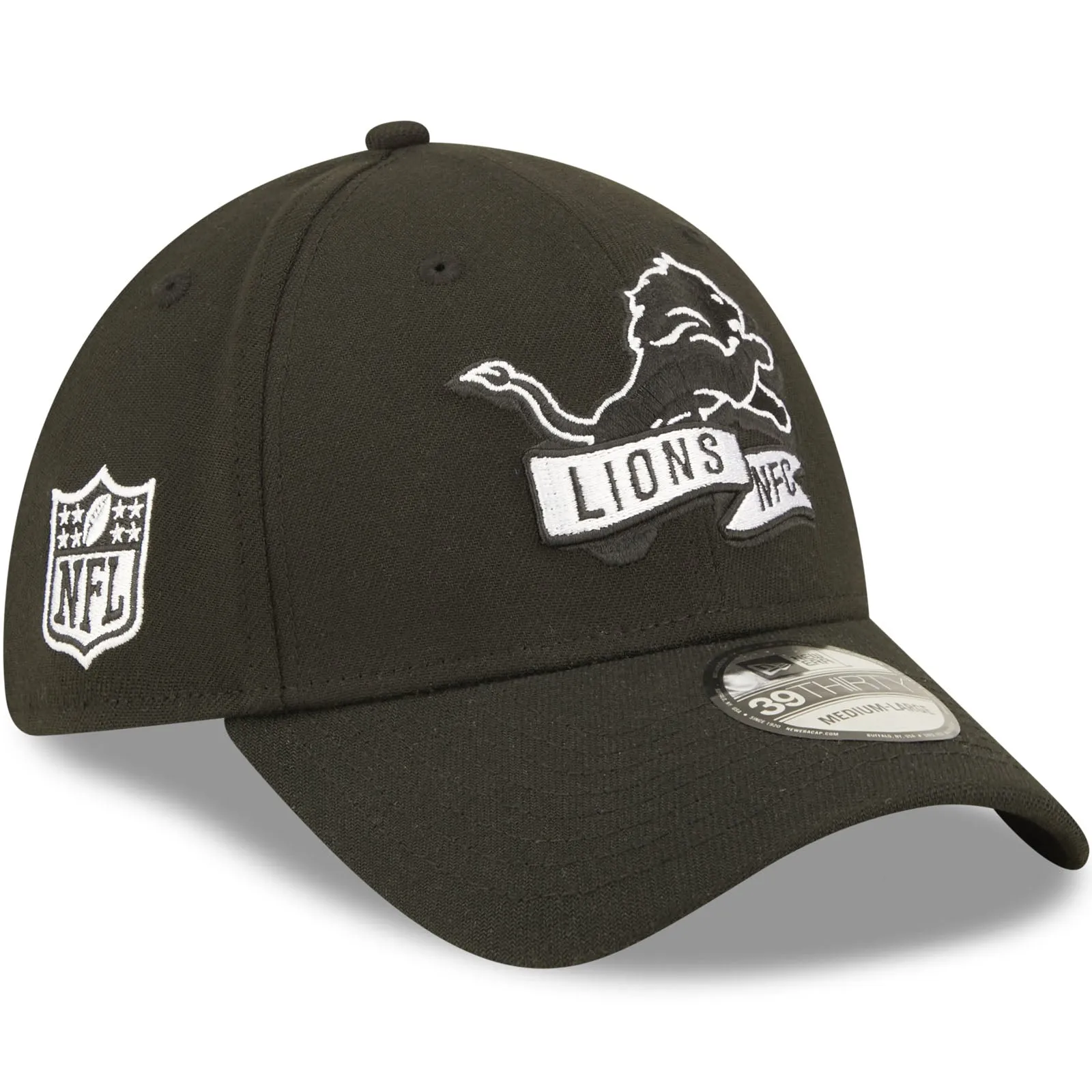 New Era Detroit Lions NFL 2022 Sideline 39THIRTY Baseball Cap - Black