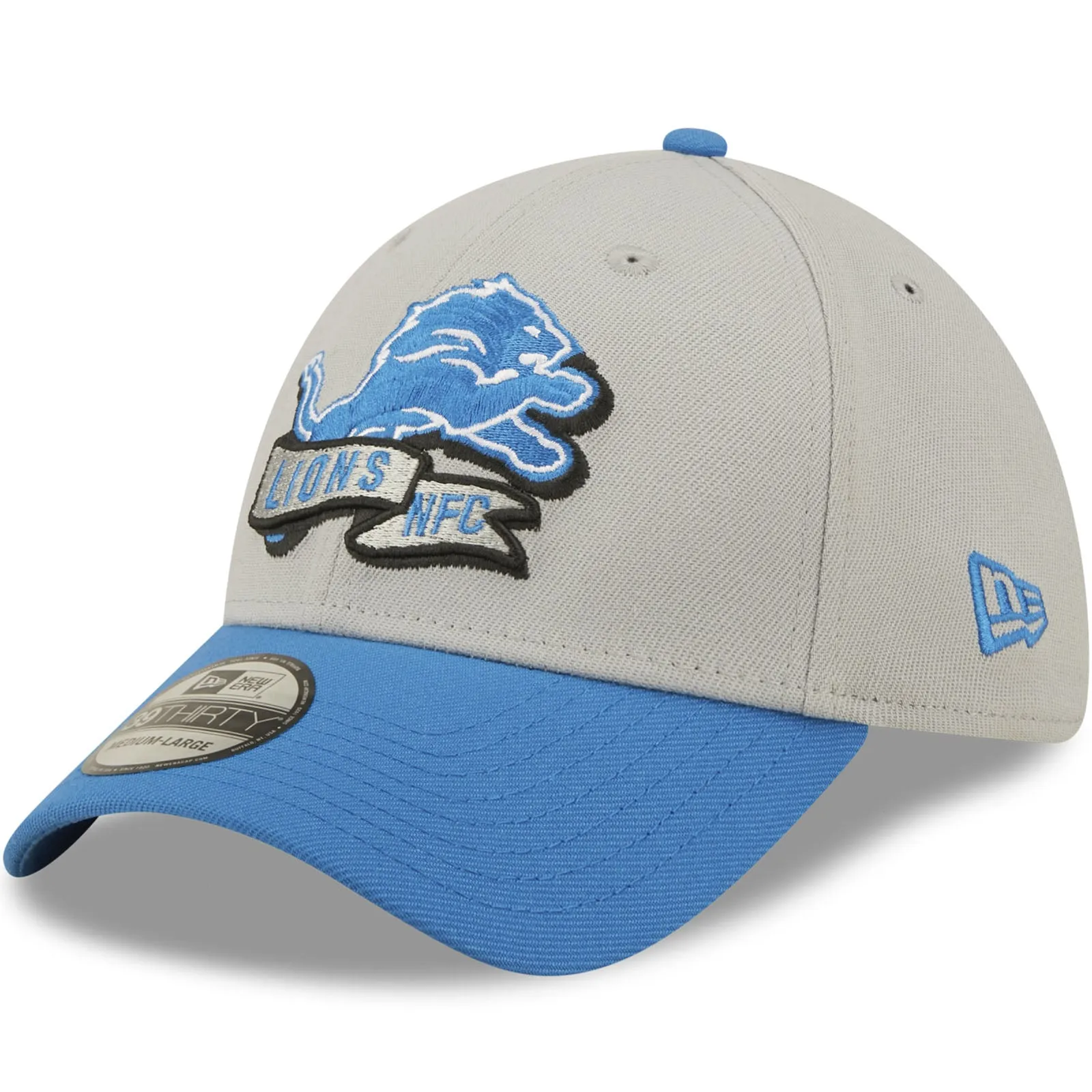 New Era Detroit Lions NFL 2022 Sideline 39THIRTY Baseball Cap - Grey