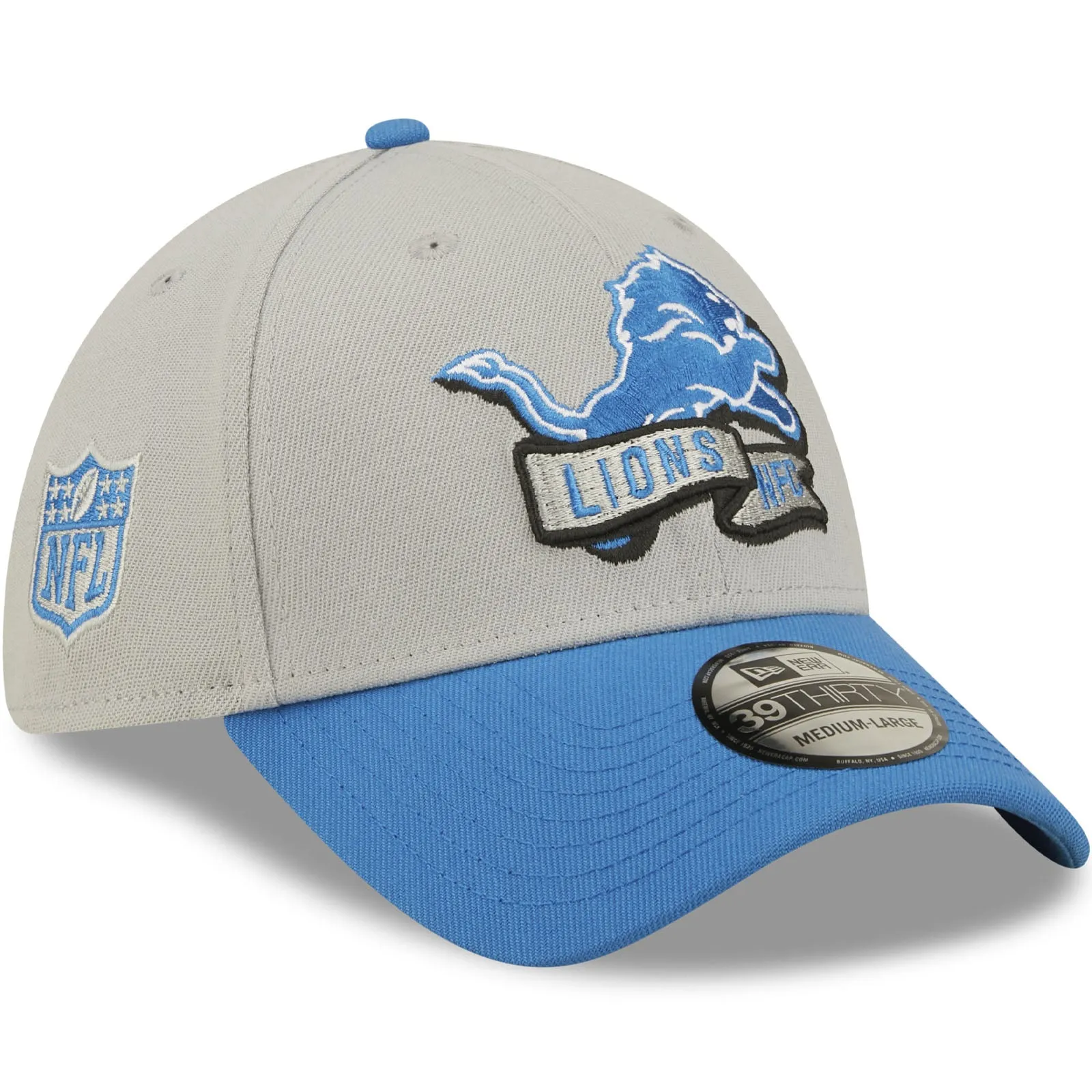 New Era Detroit Lions NFL 2022 Sideline 39THIRTY Baseball Cap - Grey