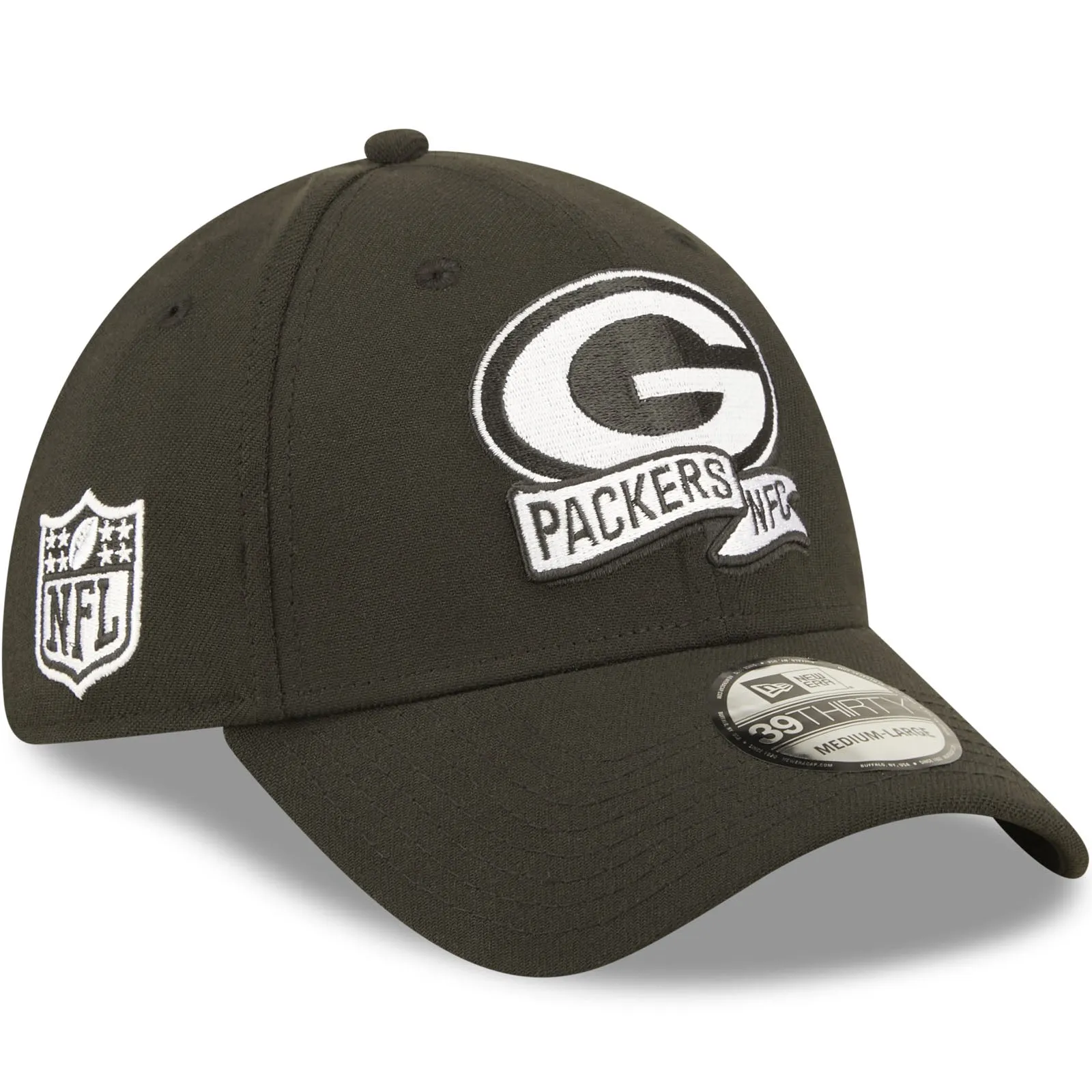 New Era Green Bay Packers NFL 2022 Sideline 39THIRTY Baseball Cap - Black