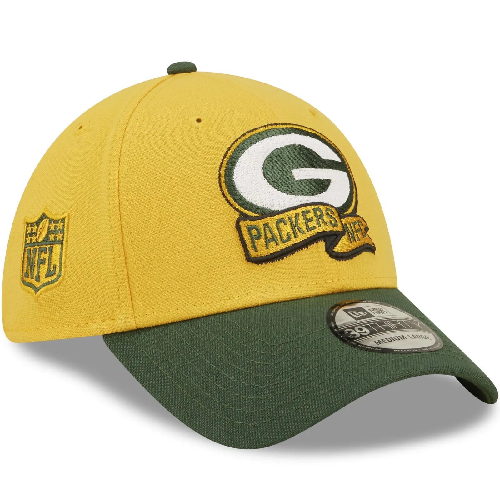 New Era Green Bay Packers NFL 2022 Sideline 39THIRTY Baseball Cap - Yellow