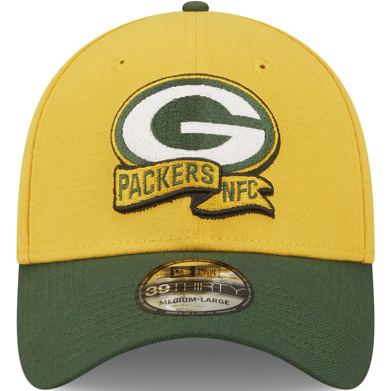 New Era Green Bay Packers NFL 2022 Sideline 39THIRTY Baseball Cap - Yellow