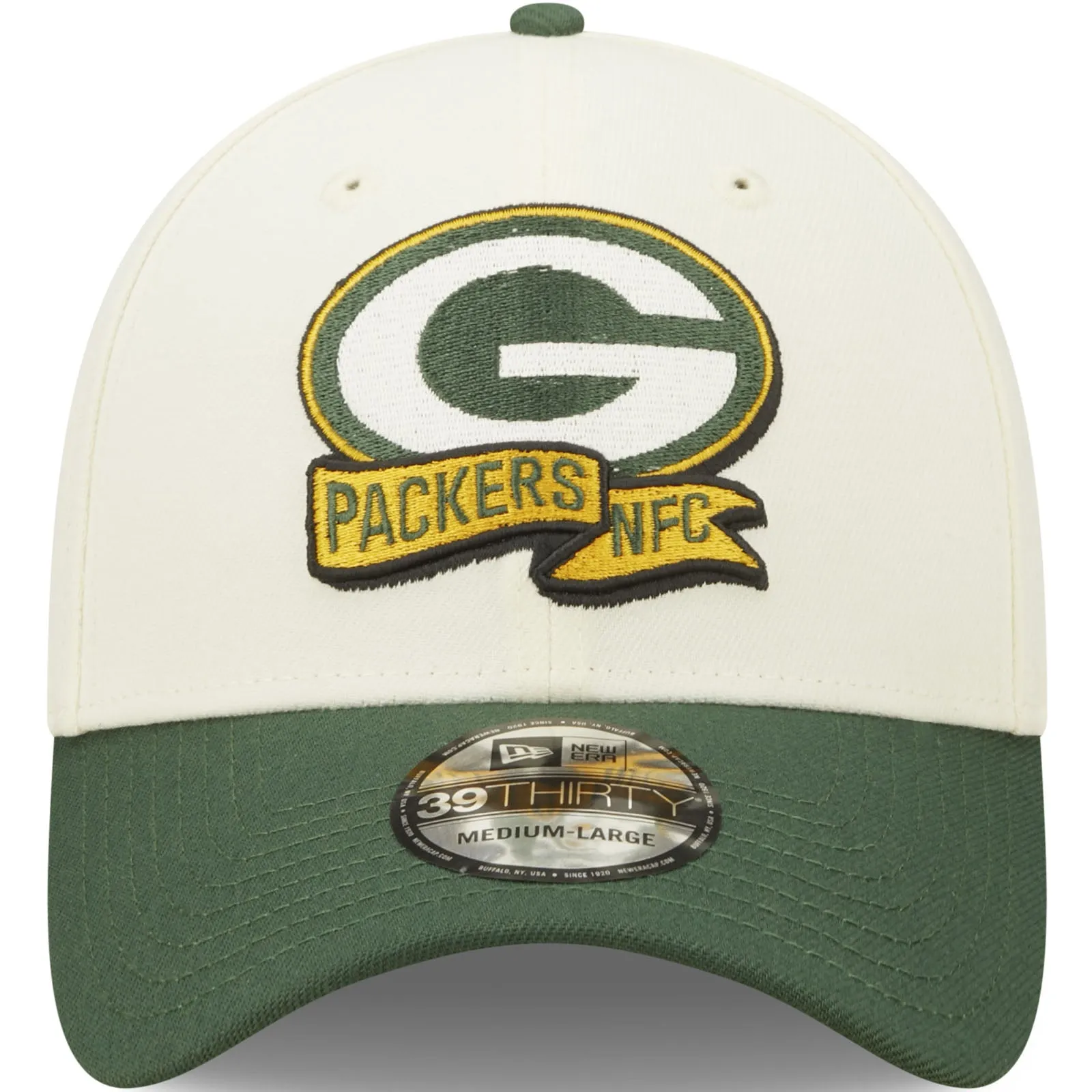 New Era Green Bay Packers NFL 39THIRTY Sideline 2022 Baseball Cap - White