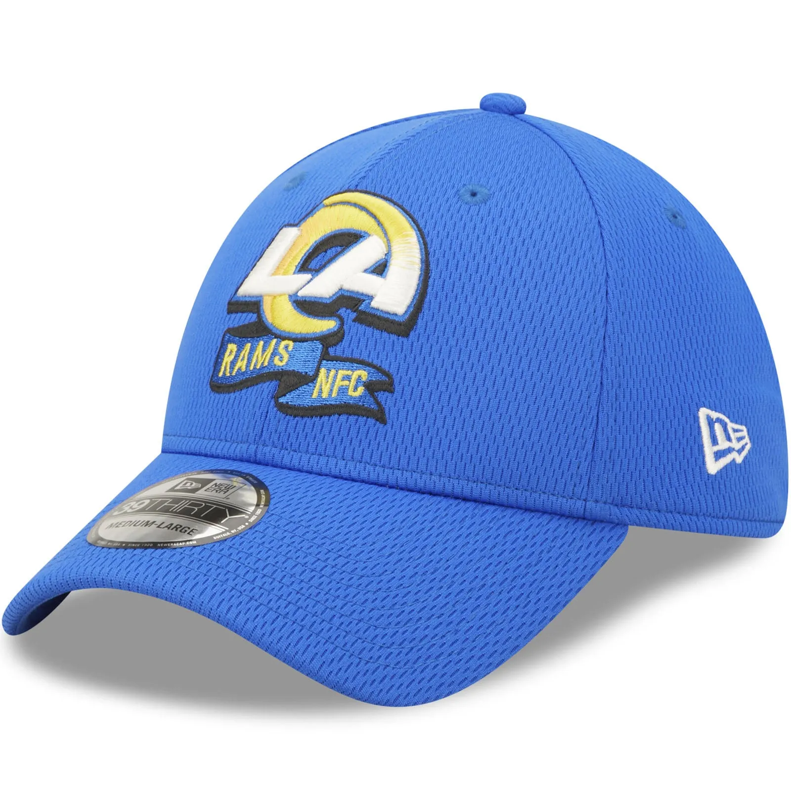 New Era Los Angeles Rams NFL 39THIRTY Sideline Coach 2022 Baseball Cap Blue