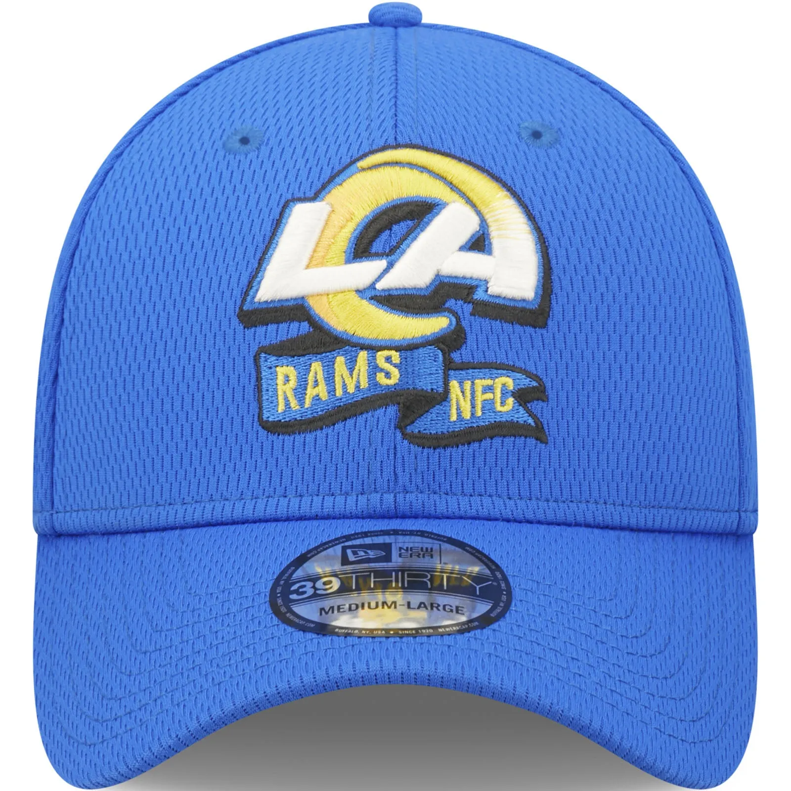 New Era Los Angeles Rams NFL 39THIRTY Sideline Coach 2022 Baseball Cap Blue