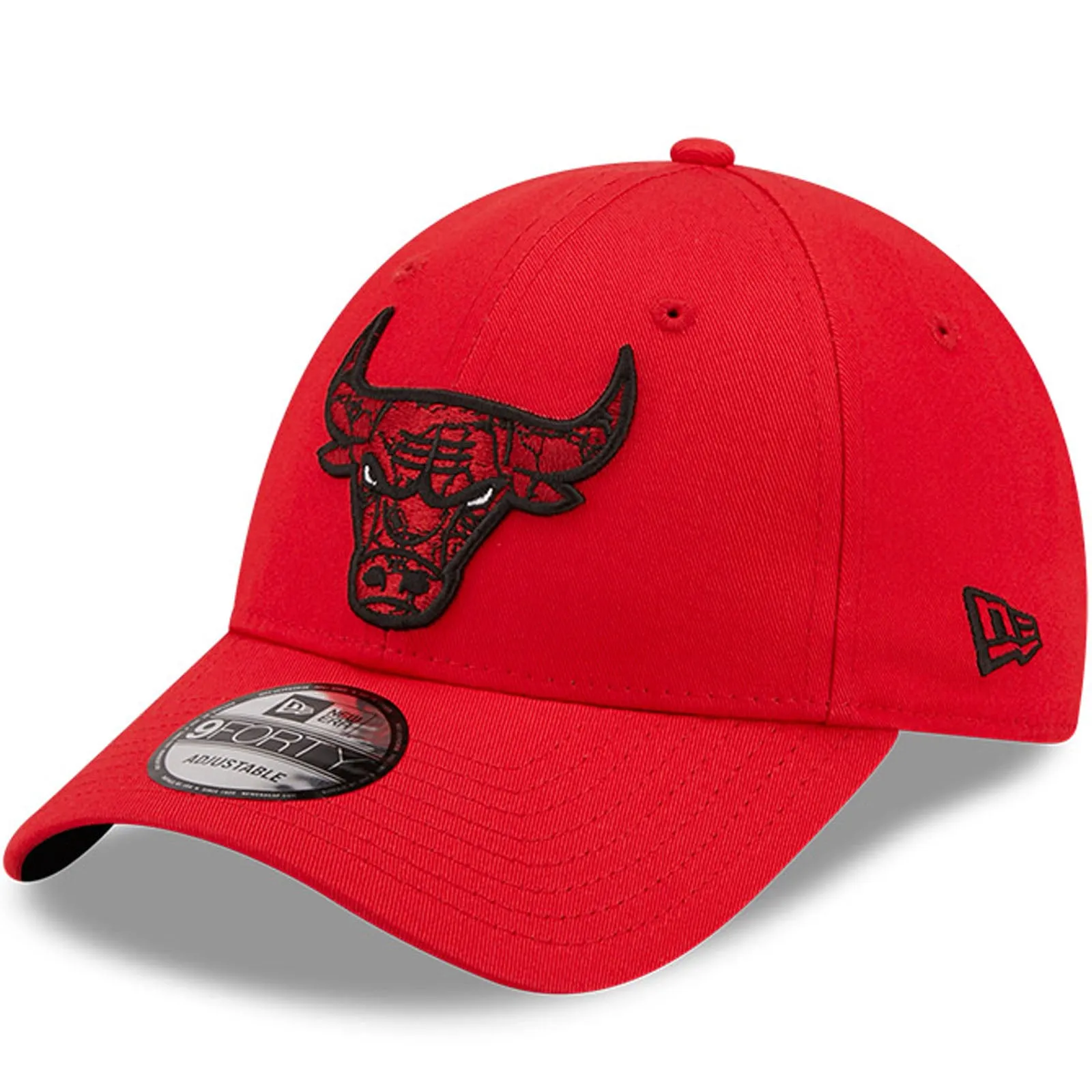 New Era Mens Chicago Bulls 9FORTY NBA Marble Infill Baseball Cap - Red