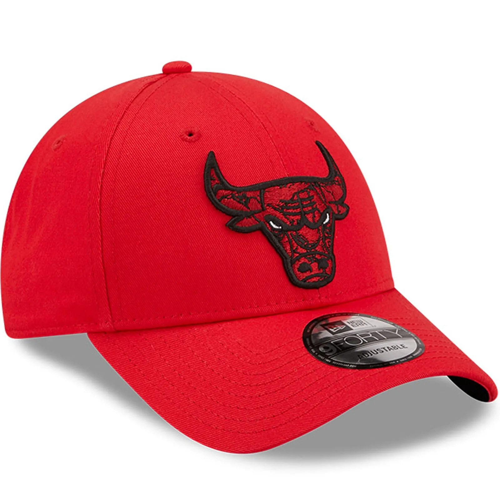 New Era Mens Chicago Bulls 9FORTY NBA Marble Infill Baseball Cap - Red