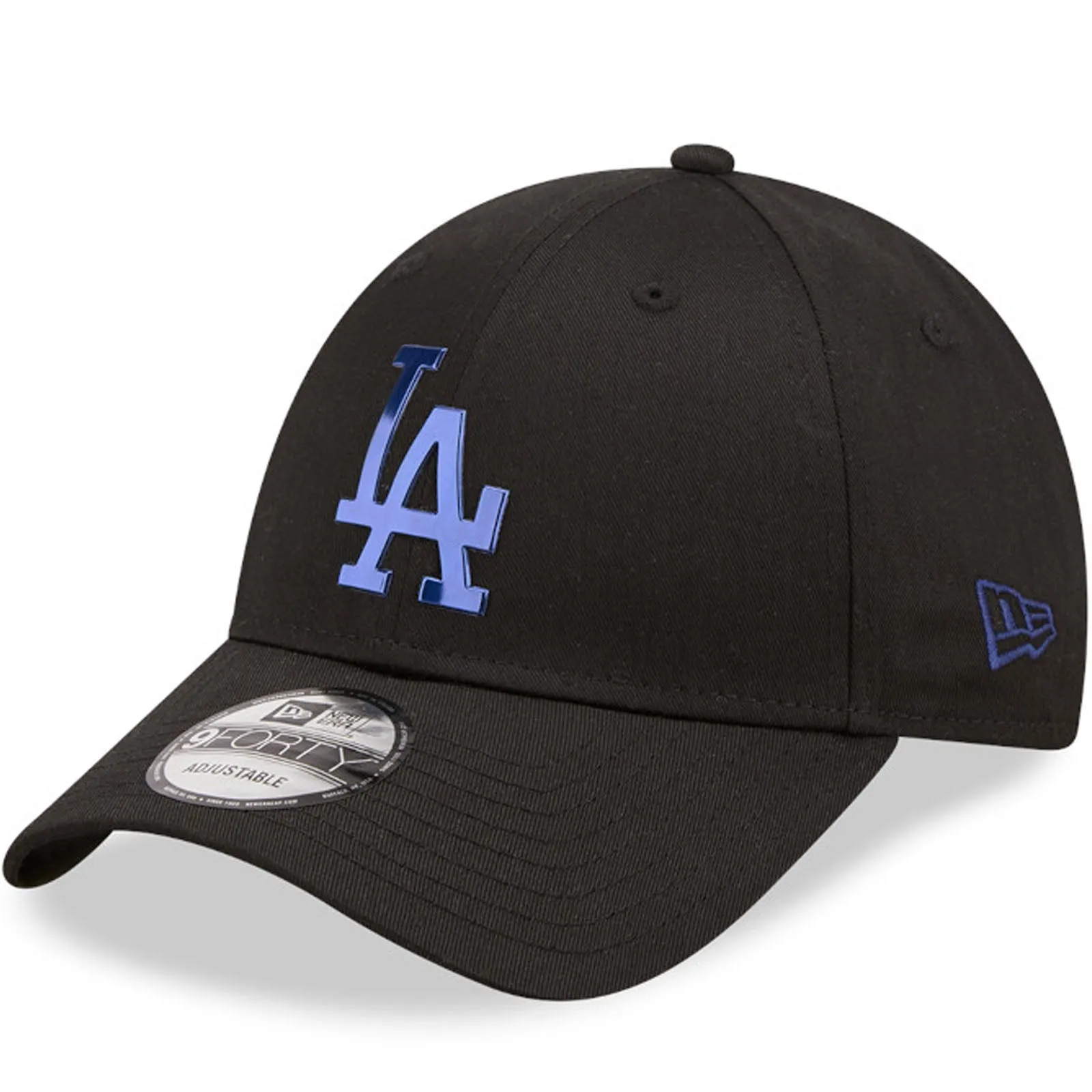 New Era Mens LA Dodgers 9FORTY MLB Foil Logo Baseball Cap - Black