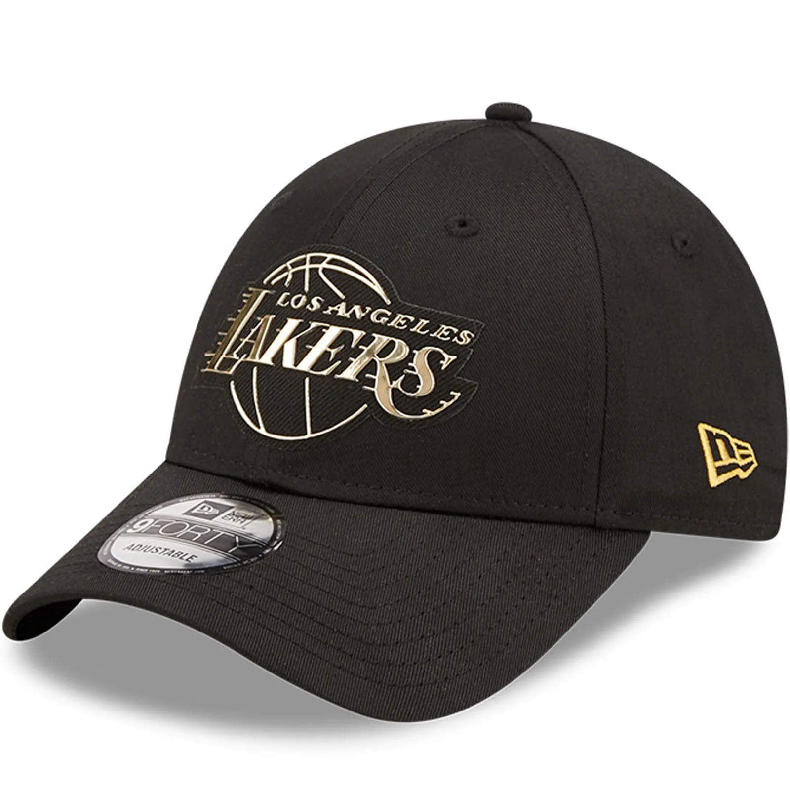 New Era Mens LA Lakers 9FORTY NBA Foil Logo Baseball Cap - Black