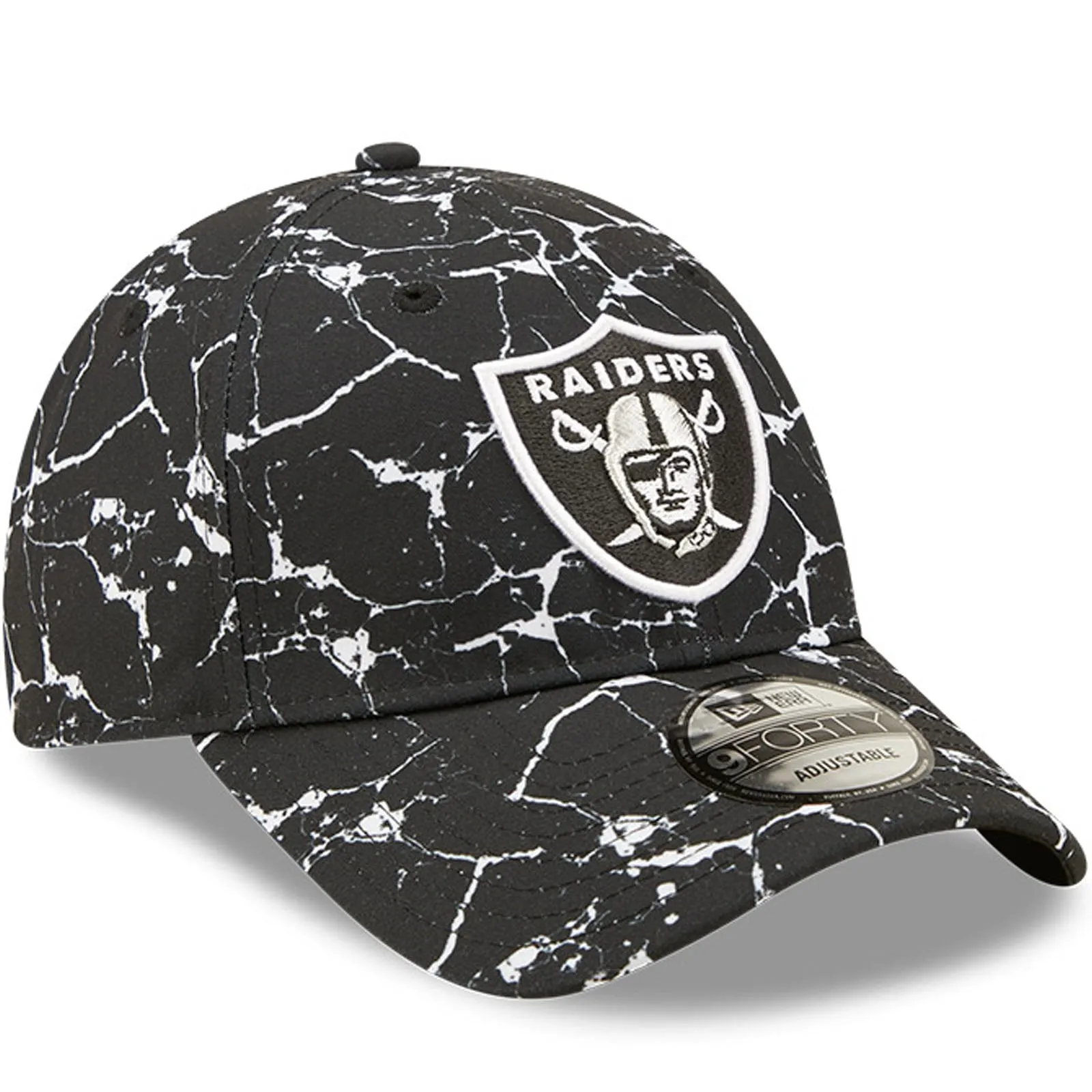 New Era Mens Las Vegas Raiders 9FORTY NFL Marble Baseball Cap - Black