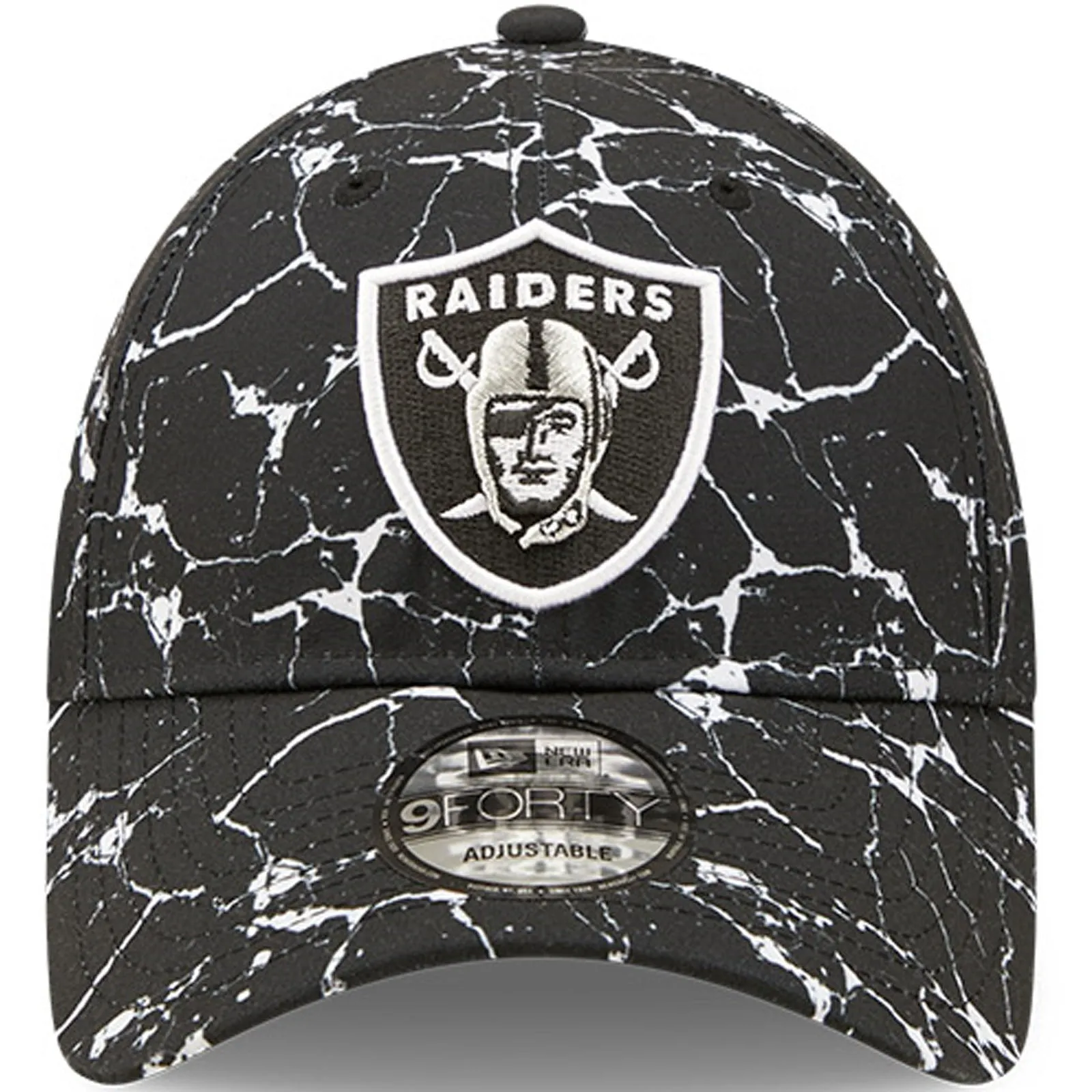 New Era Mens Las Vegas Raiders 9FORTY NFL Marble Baseball Cap - Black