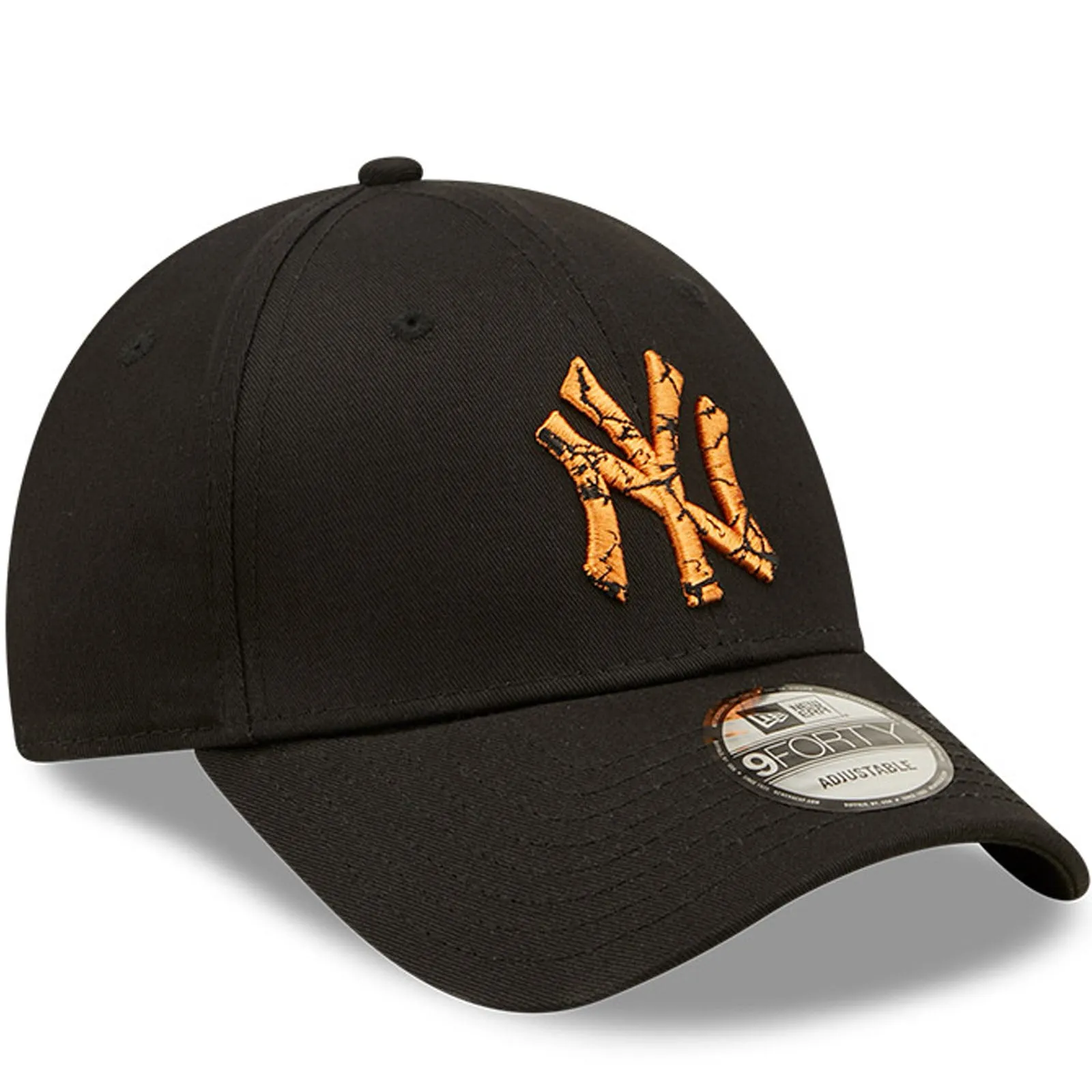 New Era Mens New York Yankees 9FORTY MLB Marble Infill Baseball Cap - Black