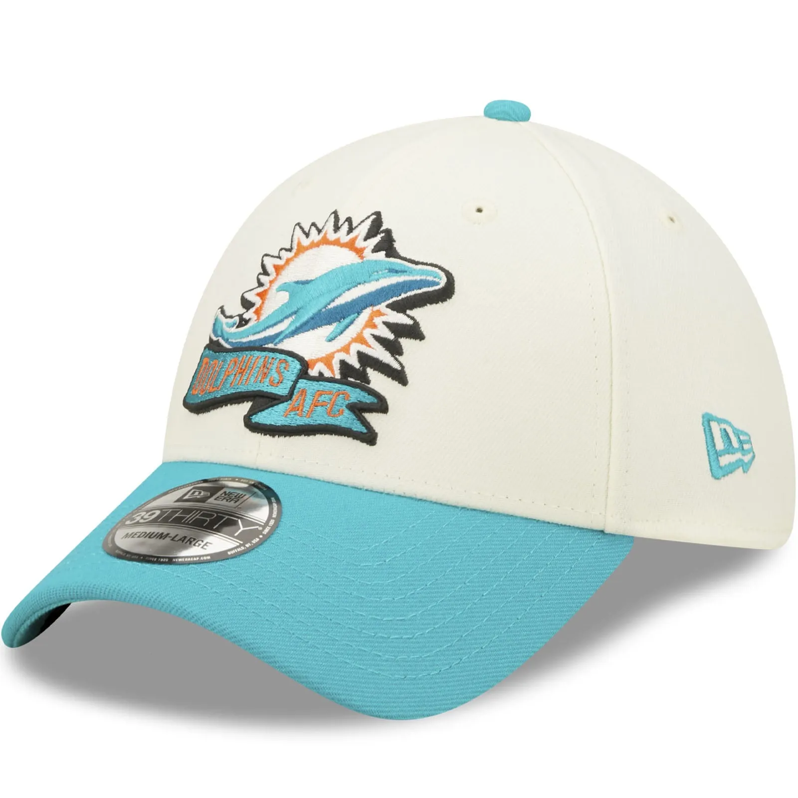 New Era Miami Dolphins NFL 39THIRTY Sideline 2022 Baseball Cap - White