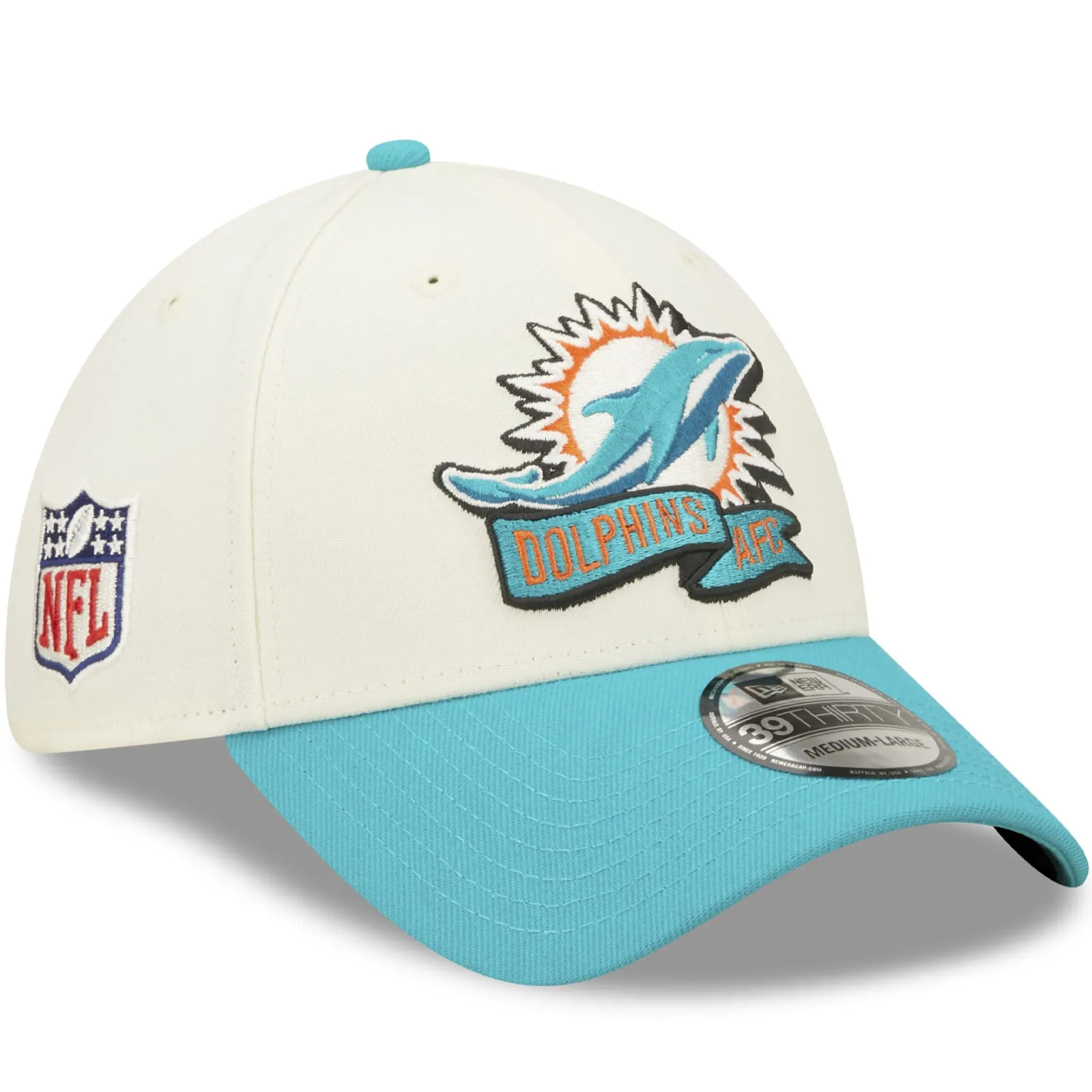 New Era Miami Dolphins NFL 39THIRTY Sideline 2022 Baseball Cap - White